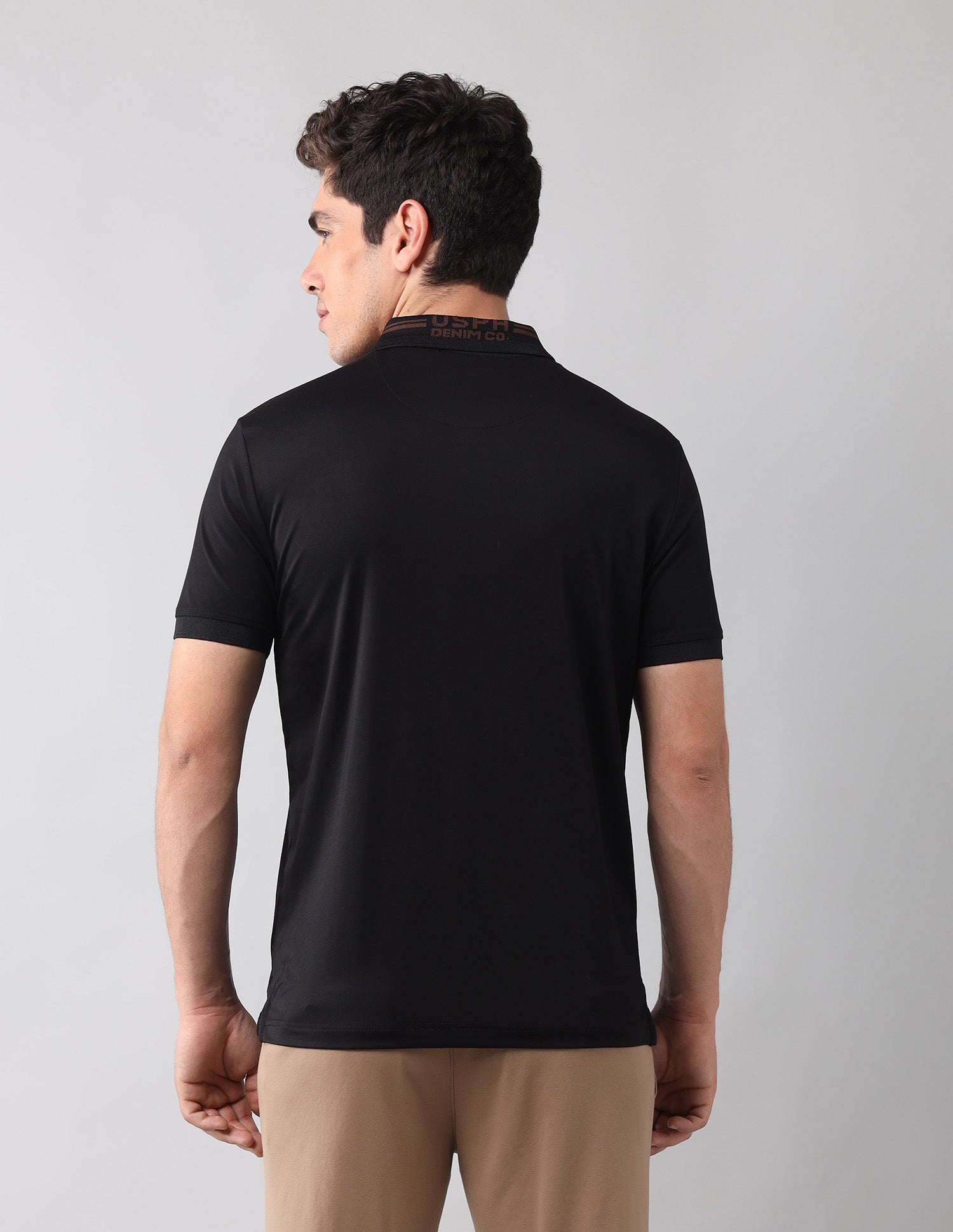 Solid Black Label Polo Shirt Black - U.S. Polo Assn. India | Large