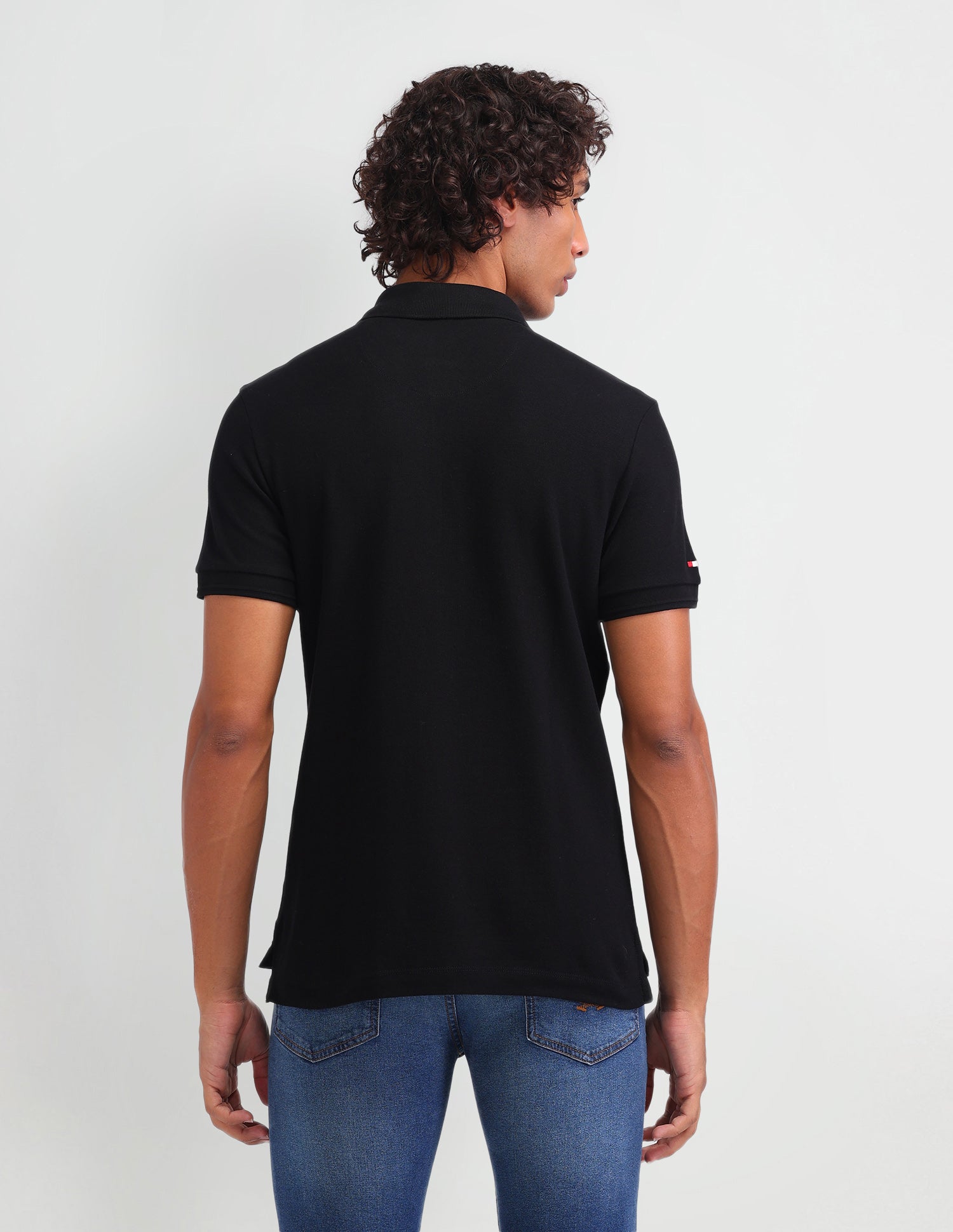 Brand Printed Muscle Fit Polo Shirt Black - U.S. Polo Assn. India | Large