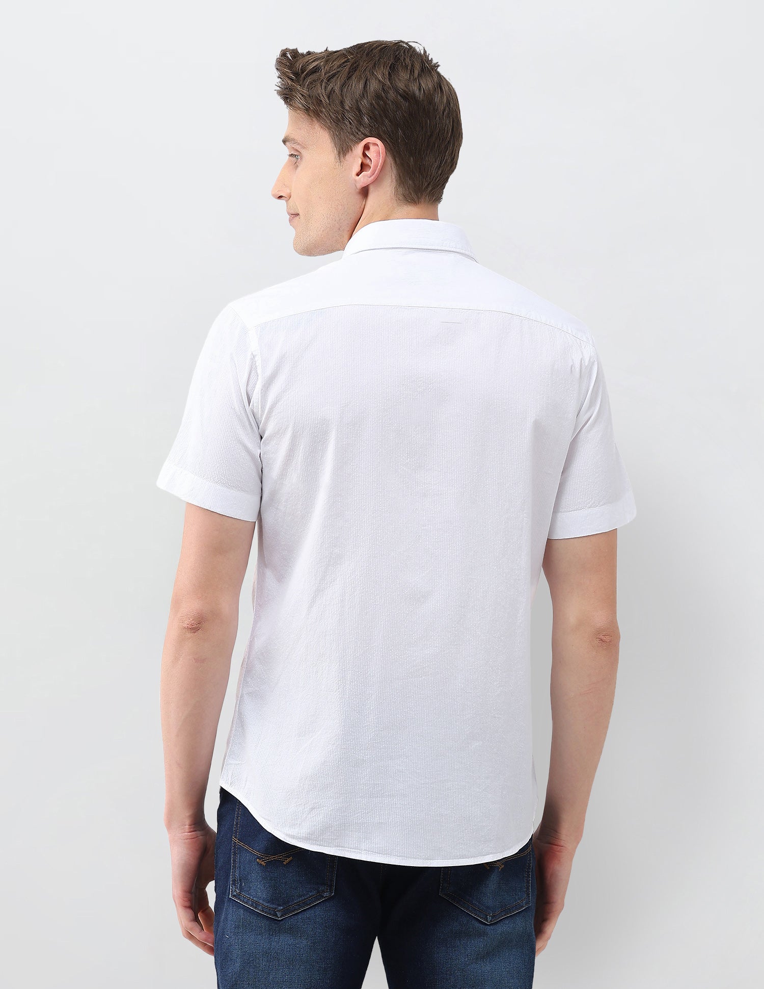 Seersucker Regular Fit Textured Shirt White - U.S. Polo Assn. India | Large