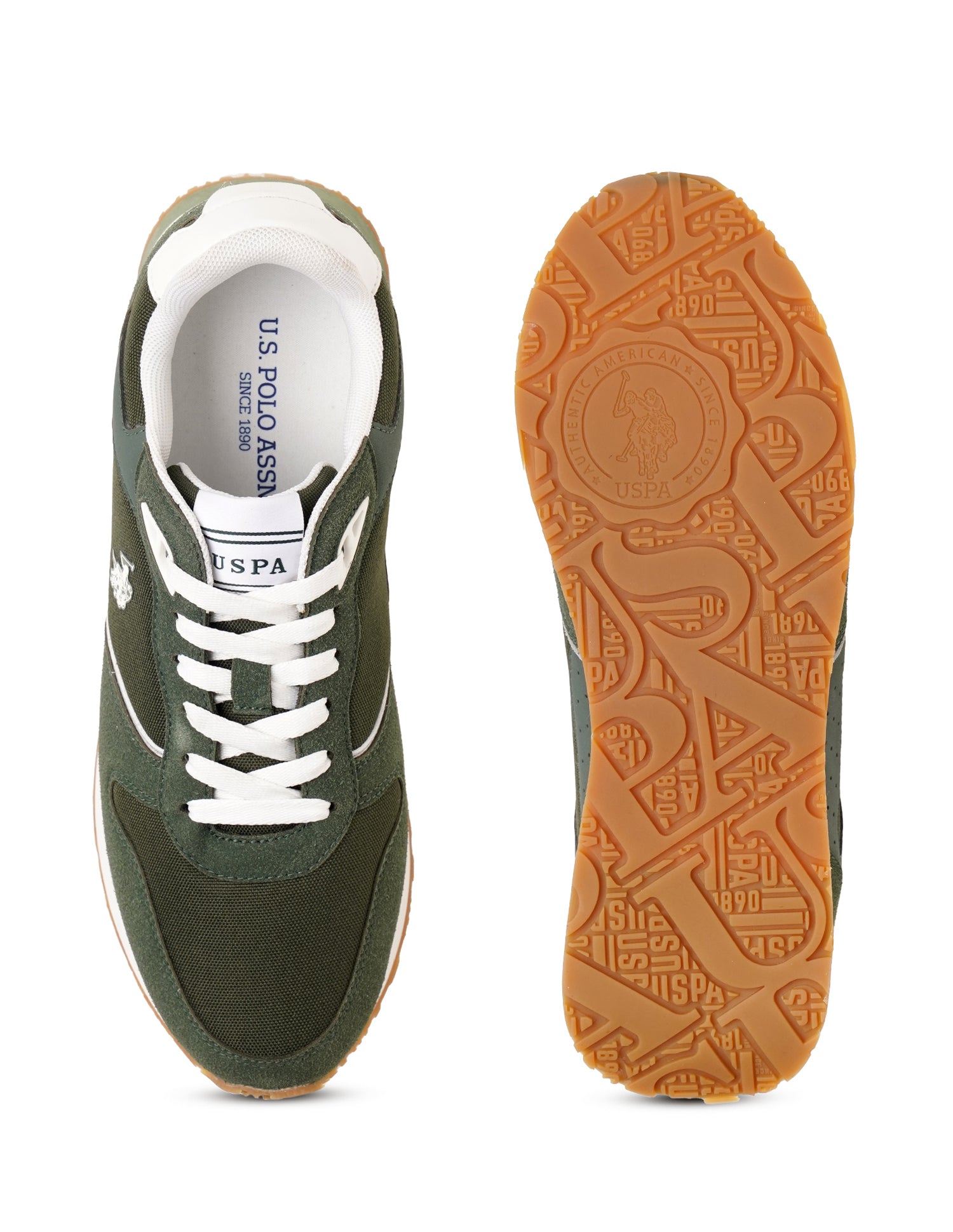 Men Aspen Green Retro Joggers Sneakers Green - U.S. Polo Assn. India | Large