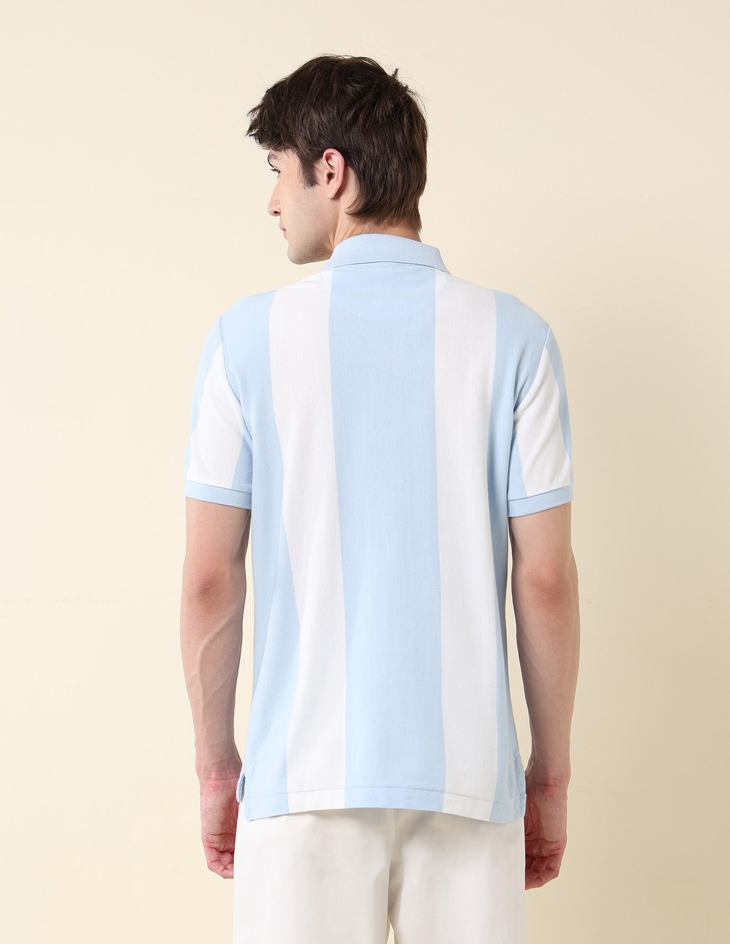 Vertical Striped Summer Splash Polo Shirt Blue - U.S. Polo Assn. India | Large