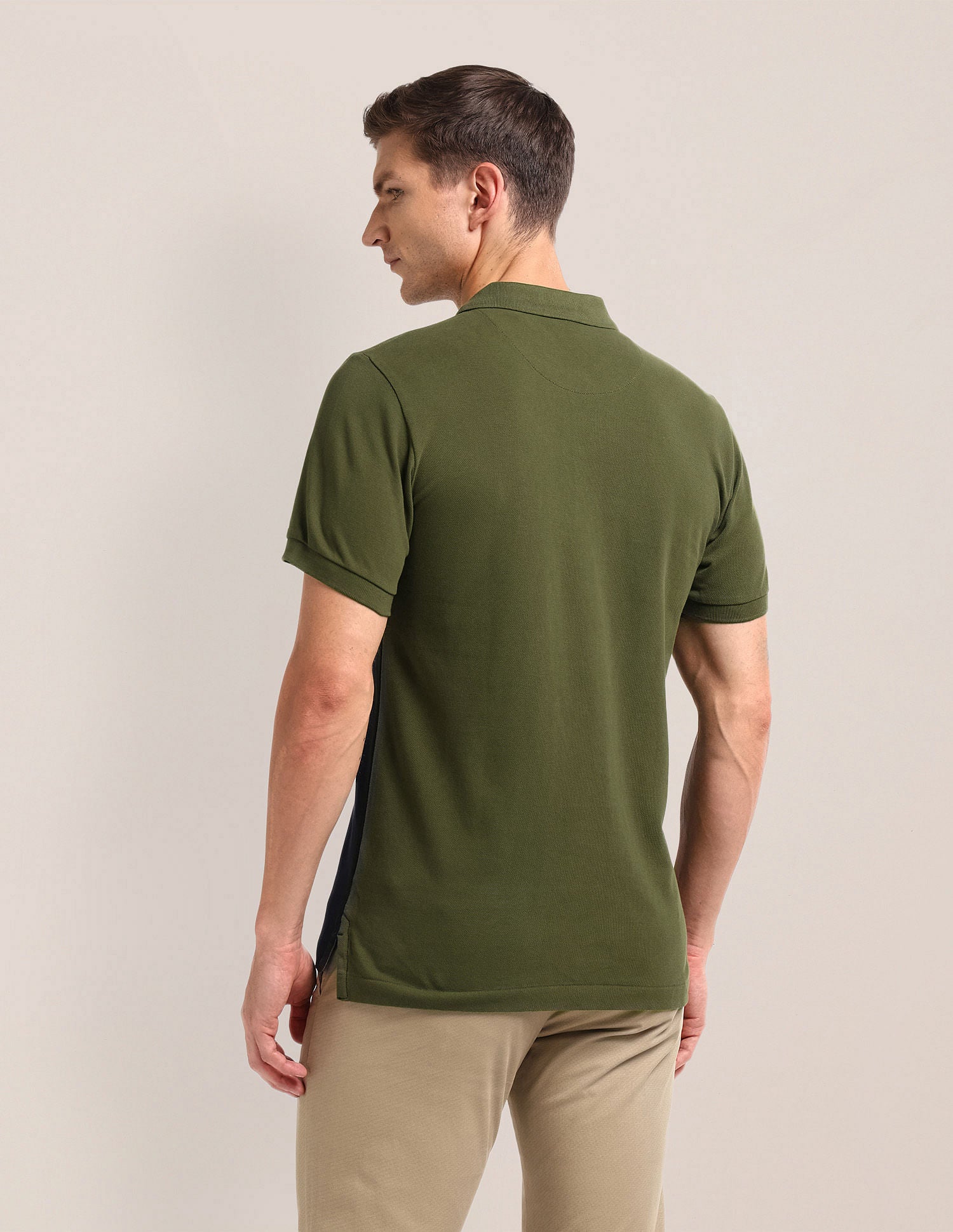Slim Fit Colour Blocked Polo Shirt Olive - U.S. Polo Assn. India | Large