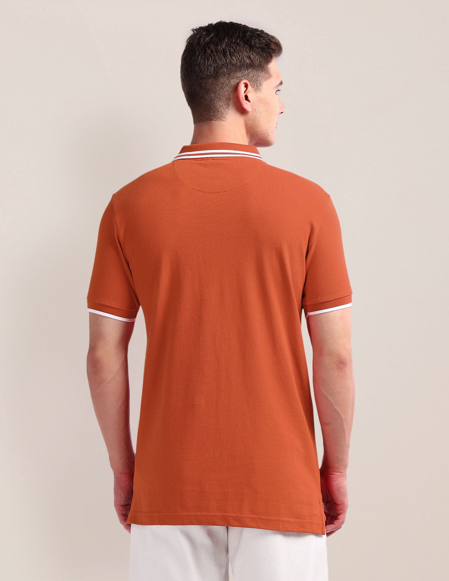 Solid Slim Fit Polo Shirt Rust - U.S. Polo Assn. India | Large