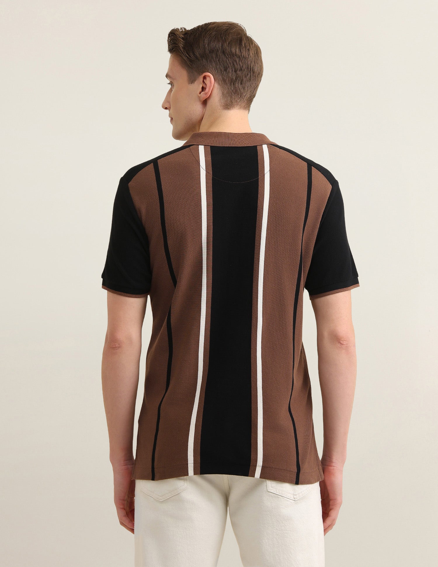 Vertical Striped Colorblocked Sotogrande Polo Shirt Brown - U.S. Polo Assn. India | Large