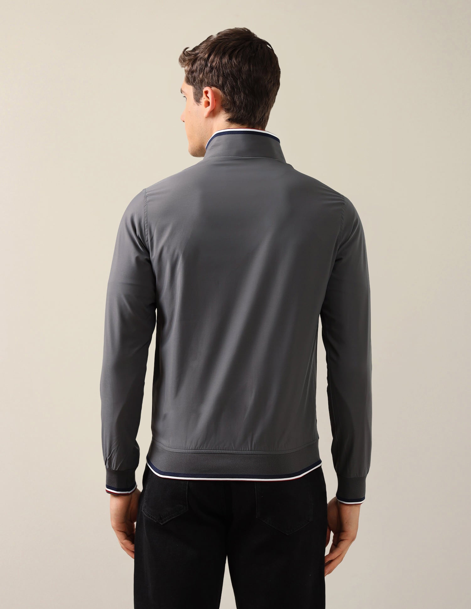 Solid Regular Fit Jacket Grey - U.S. Polo Assn. India | Large