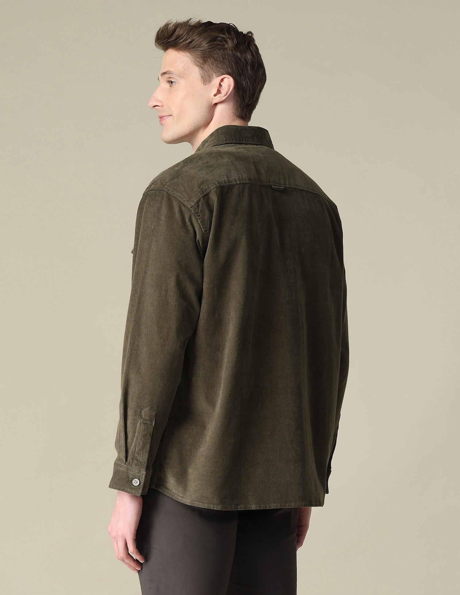 Solid Regular Fit Shirt Olive - U.S. Polo Assn. India | Large