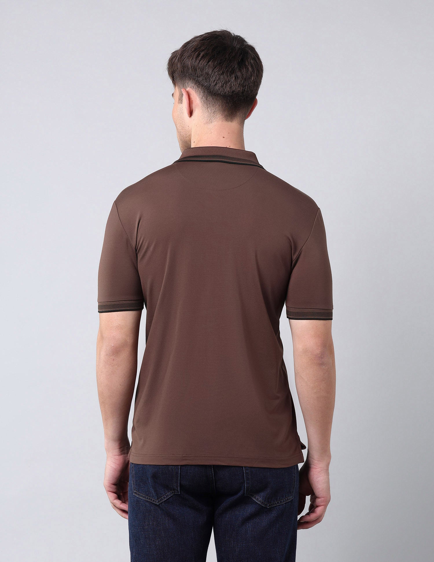 Muscle Fit Solid Black Label Polo Shirt Dark Brown - U.S. Polo Assn. India | Large