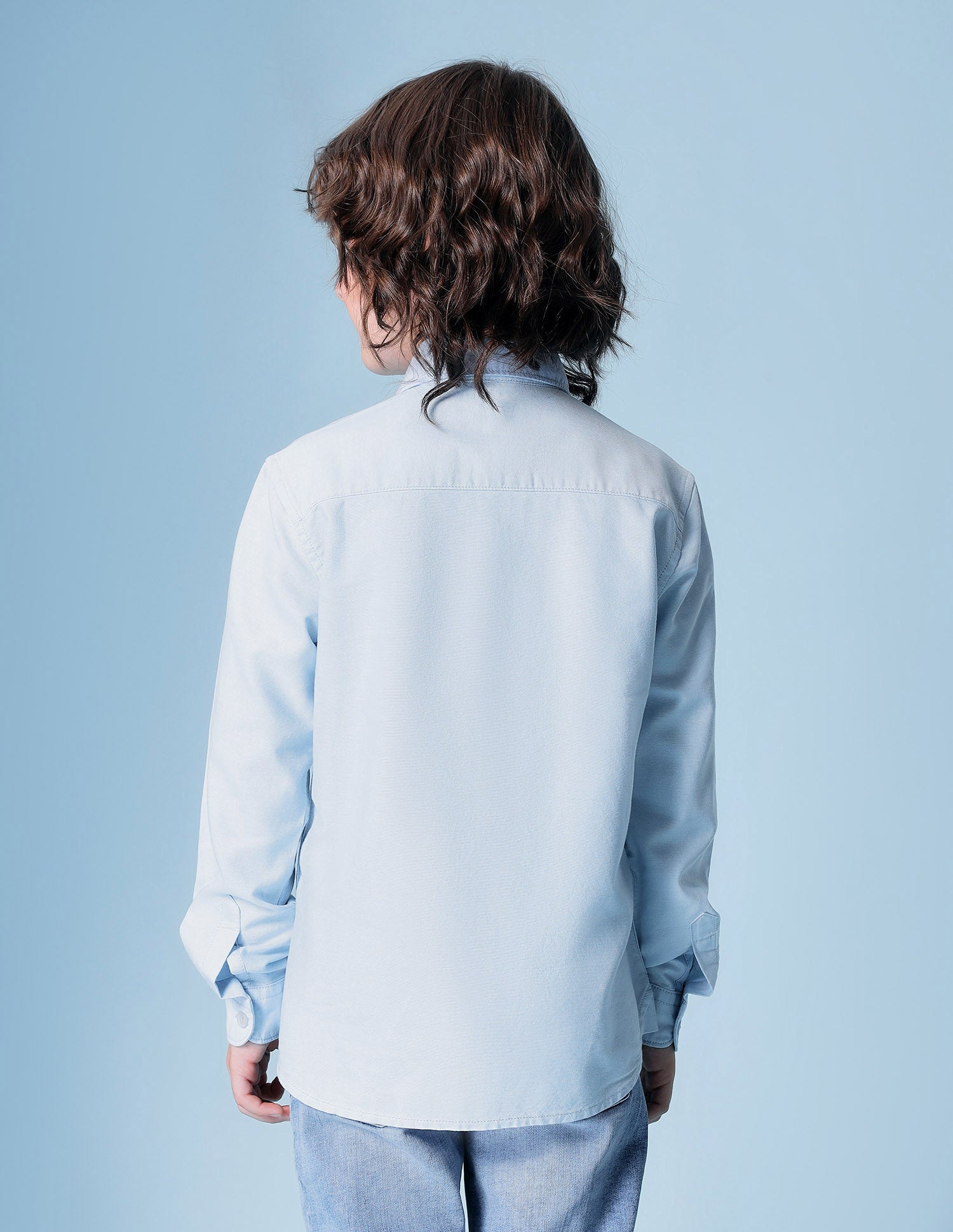 Boys Vertical Striped Oxford Shirt Light Blue - U.S. POLO ASSN. | Large