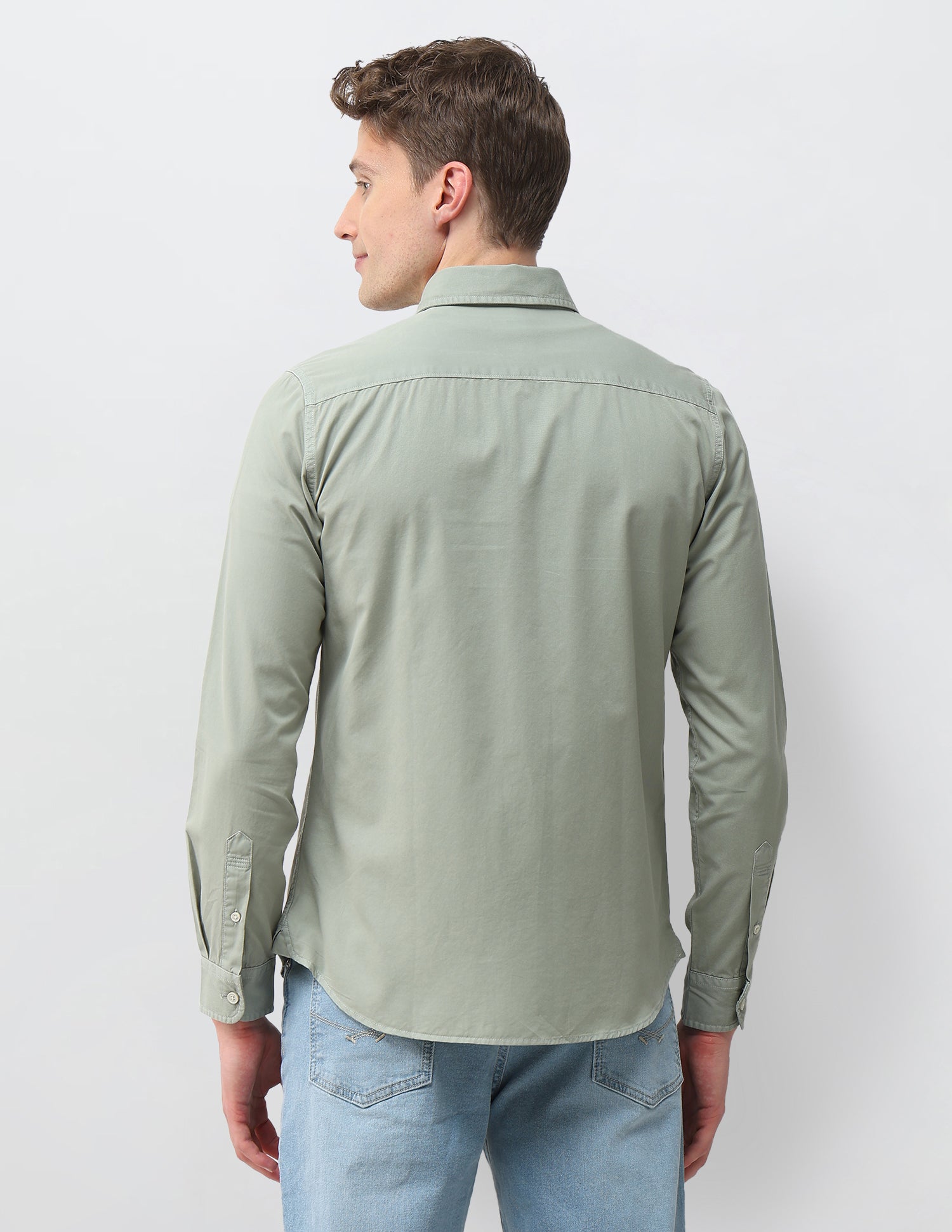 Solid Twill Shirt Light Green - U.S. Polo Assn. India | Large