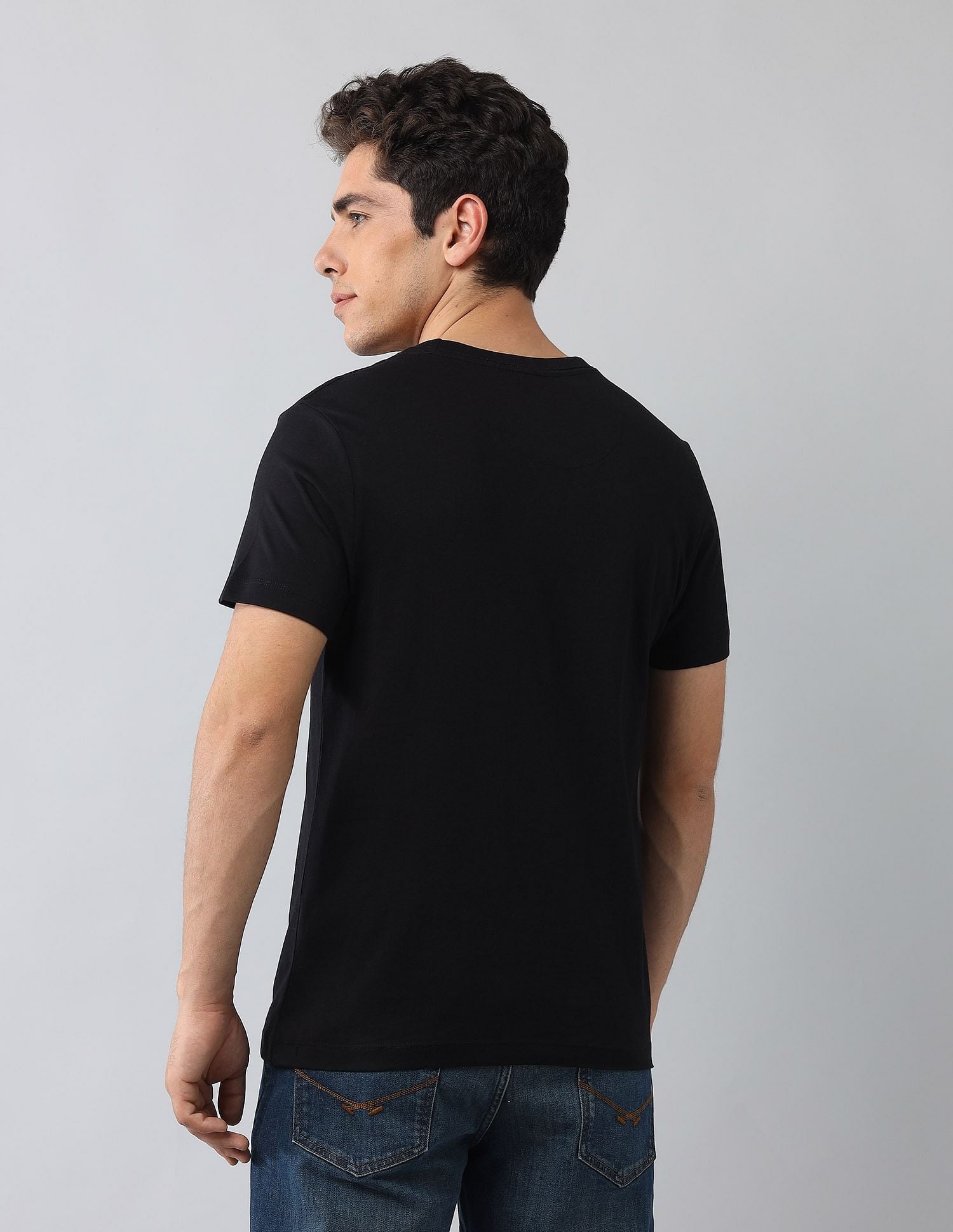 Muscle Fit Brand Printed T-Shirt Black - U.S. Polo Assn. India | Large