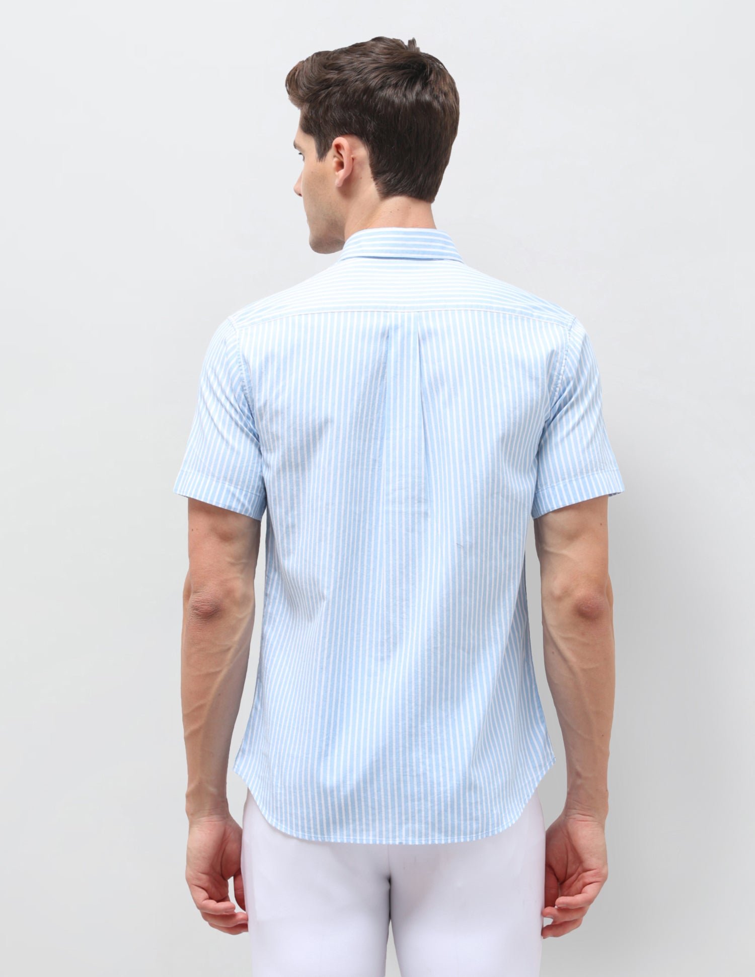 Dobby Vertical Striped Shirt Light Blue - U.S. Polo Assn. India | Large