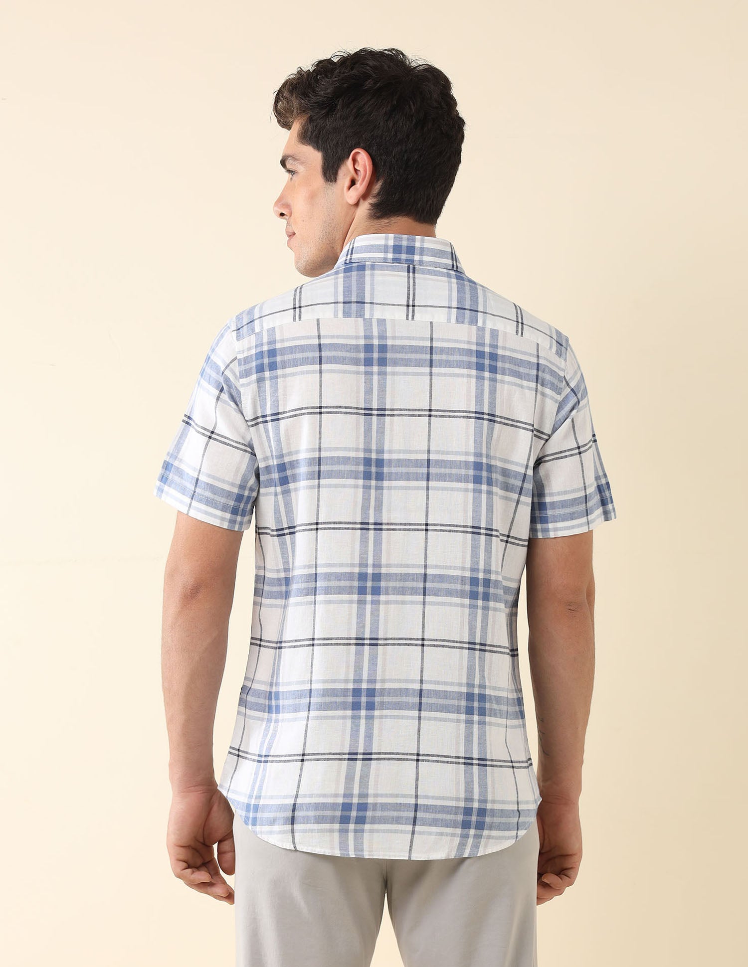 Plaid Checked Tailored Fit Shirt White - U.S. Polo Assn. India | Large