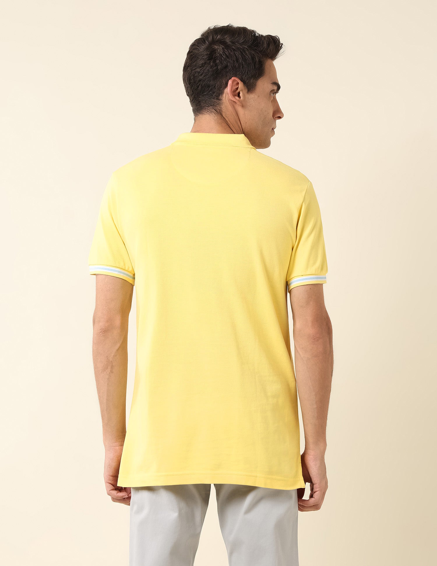 Pure Cotton Slim Fit Polo Shirt Yellow - U.S. Polo Assn. India | Large