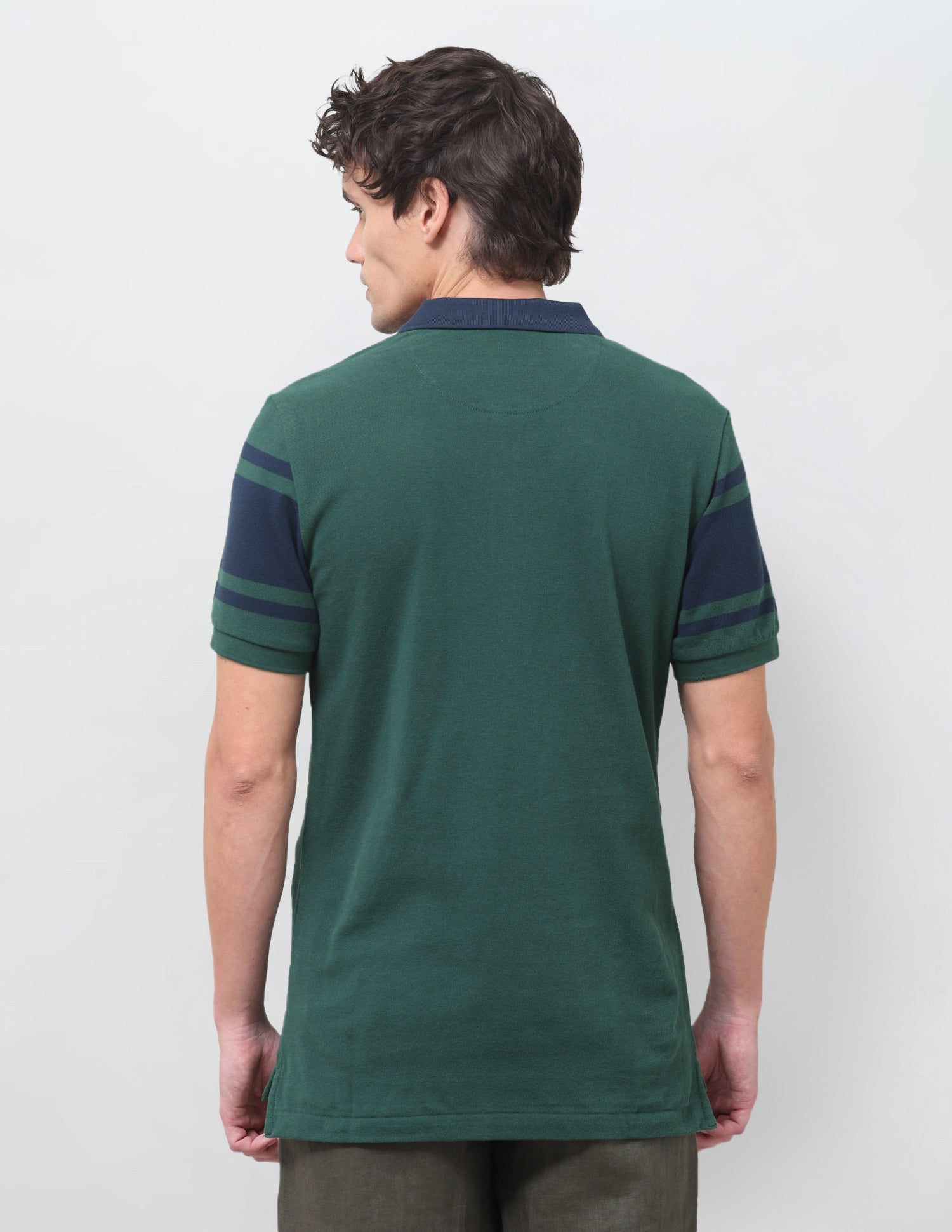 Horizontal Striped Regular Fit Polo Shirt Dark Green - U.S. Polo Assn. India | Large