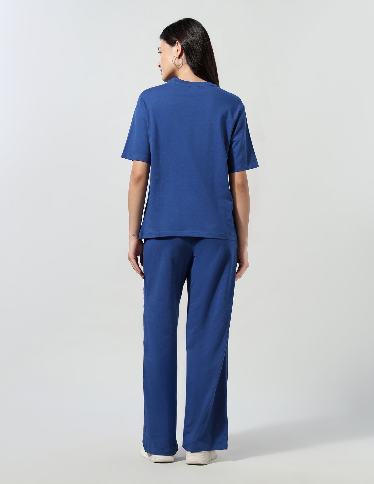 Boxy Fit T-Shirt With Wide Leg Track Pants Blue - U.S. Polo Assn. India | Large