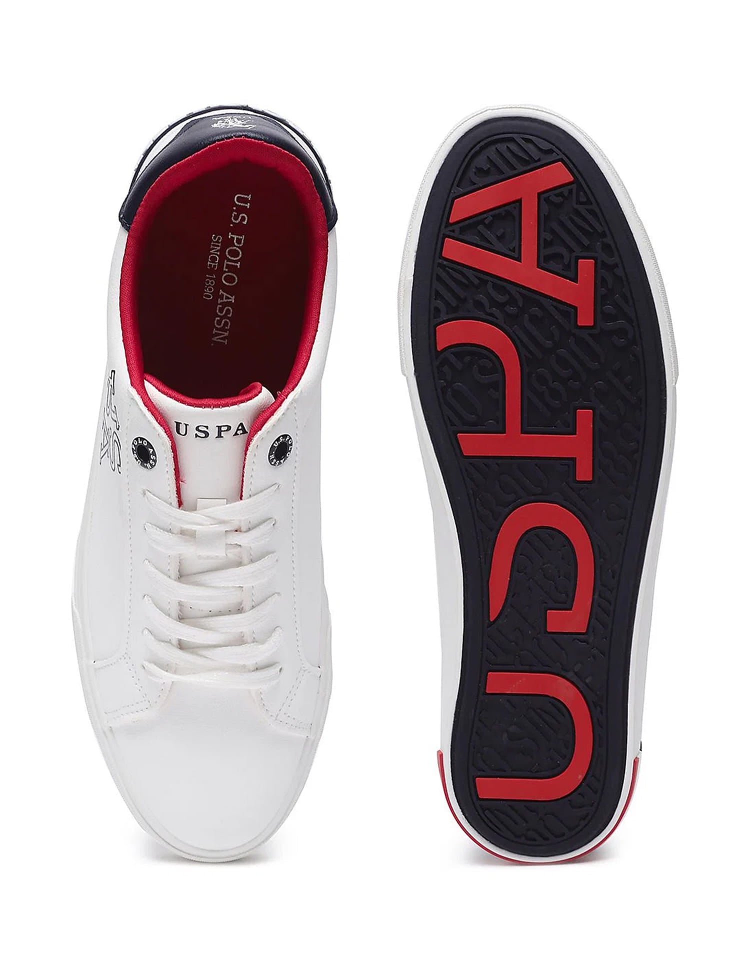 Men Panelled Brand Print Ramus 4.0 Sneakers Off White - U.S. Polo Assn. India | Large