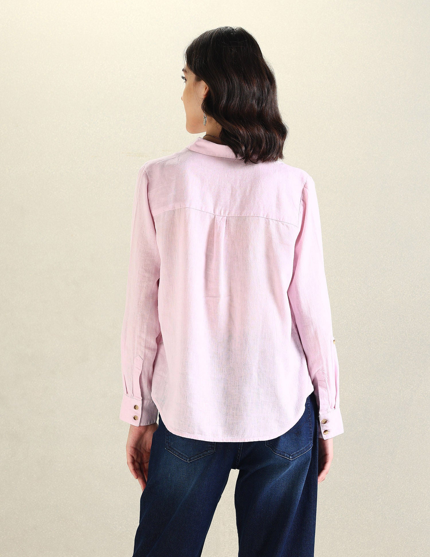 Spread Collar Linen Top Lavender - U.S. Polo Assn. India | Large