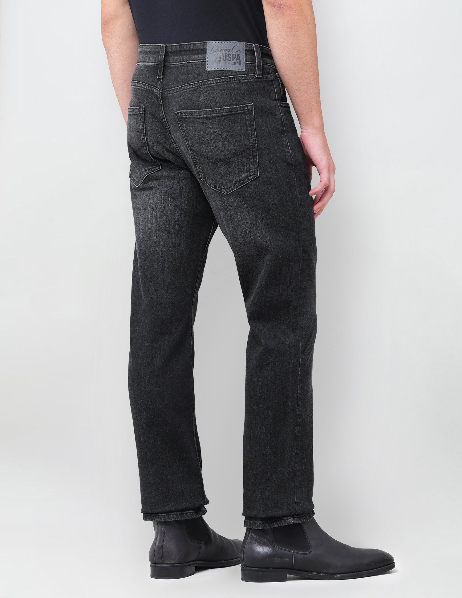 Harold Slim Straight Fit Black Jeans Black - U.S. Polo Assn. India | Large