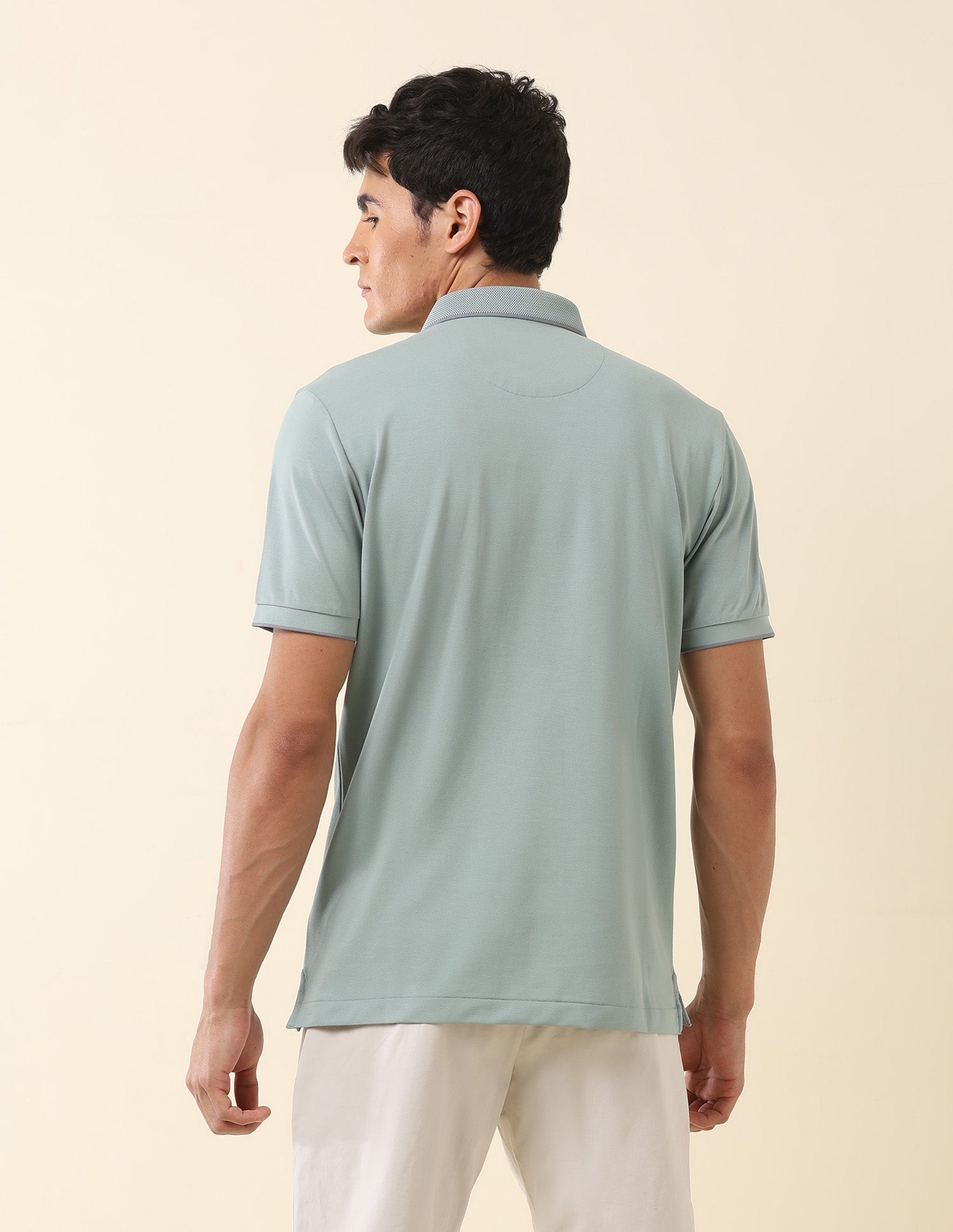 Solid Slim Fit Polo Shirt Light Green - U.S. Polo Assn. India | Large