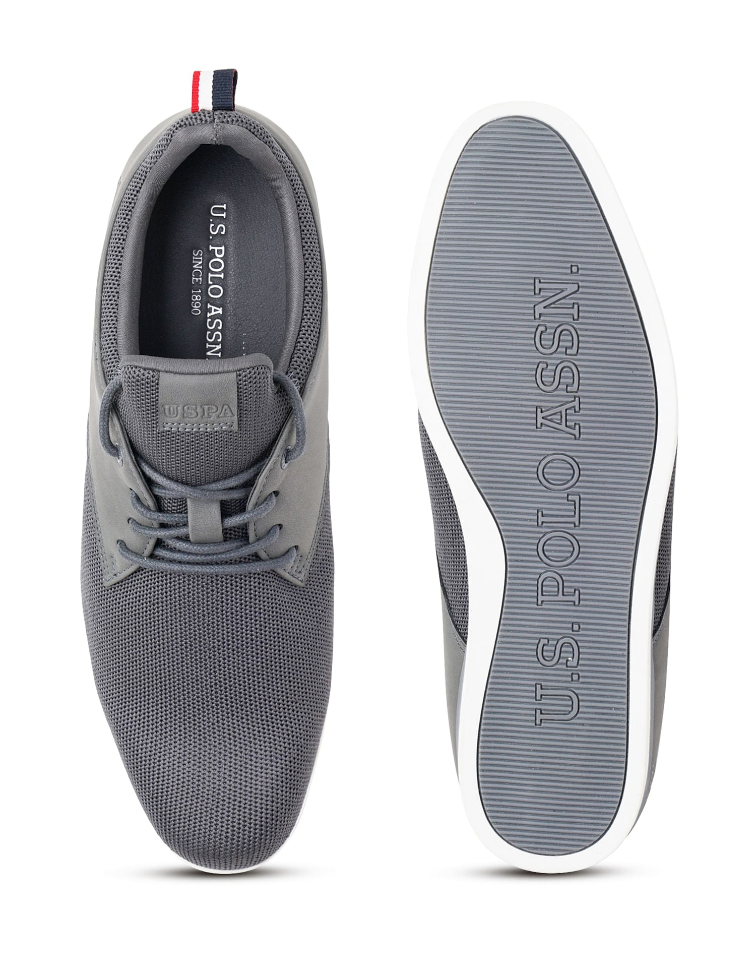 Men Warren 2.0 Grey Work Casuals Lace Up Shoes Grey - U.S. Polo Assn. India | Large