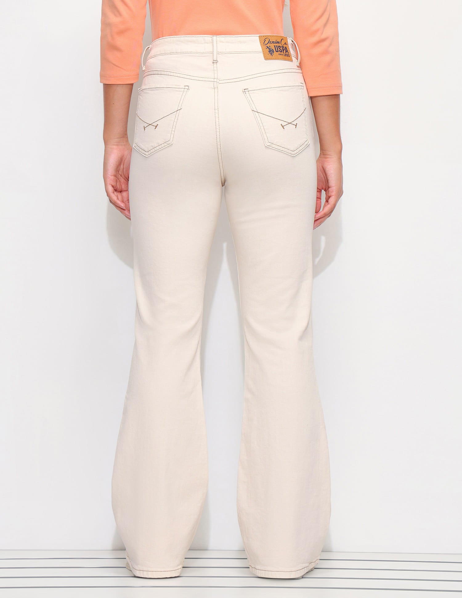 High Rise Flared Fit Jeans White - U.S. Polo Assn. India | Large