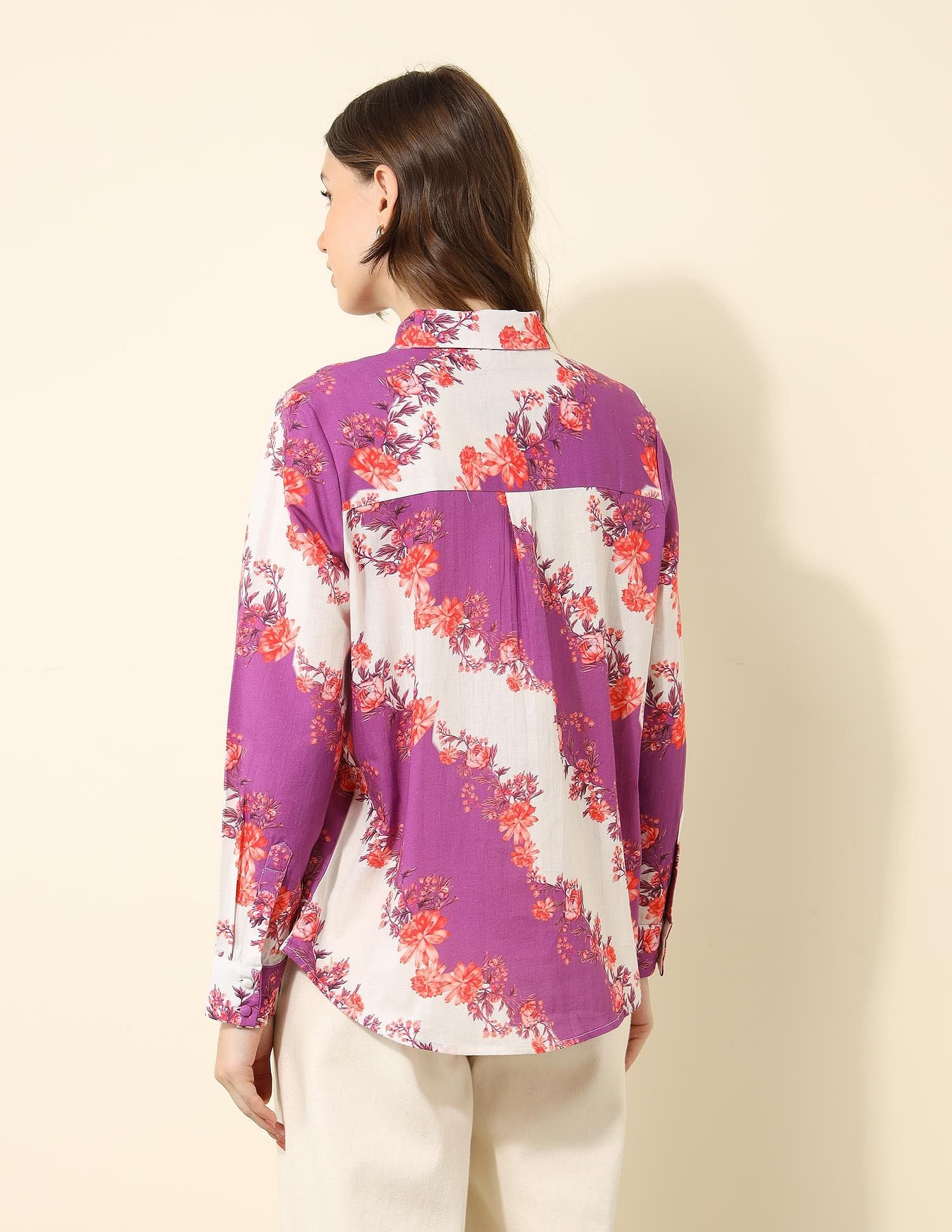 Floral Printed Regular Fit Shirt Grey - U.S. POLO ASSN. | Large