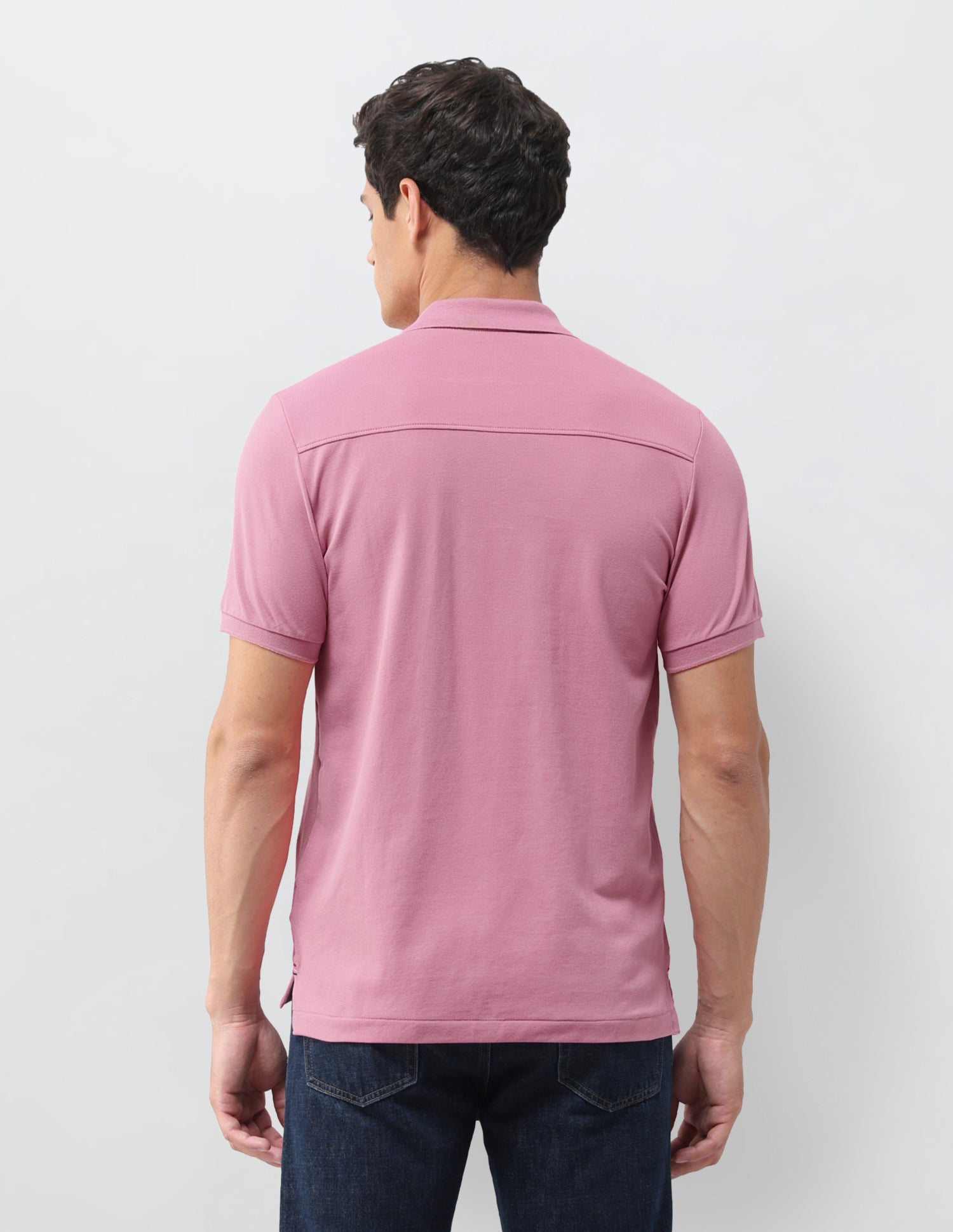 Solid Slim Fit Polo Shirt Pink - U.S. Polo Assn. India | Large