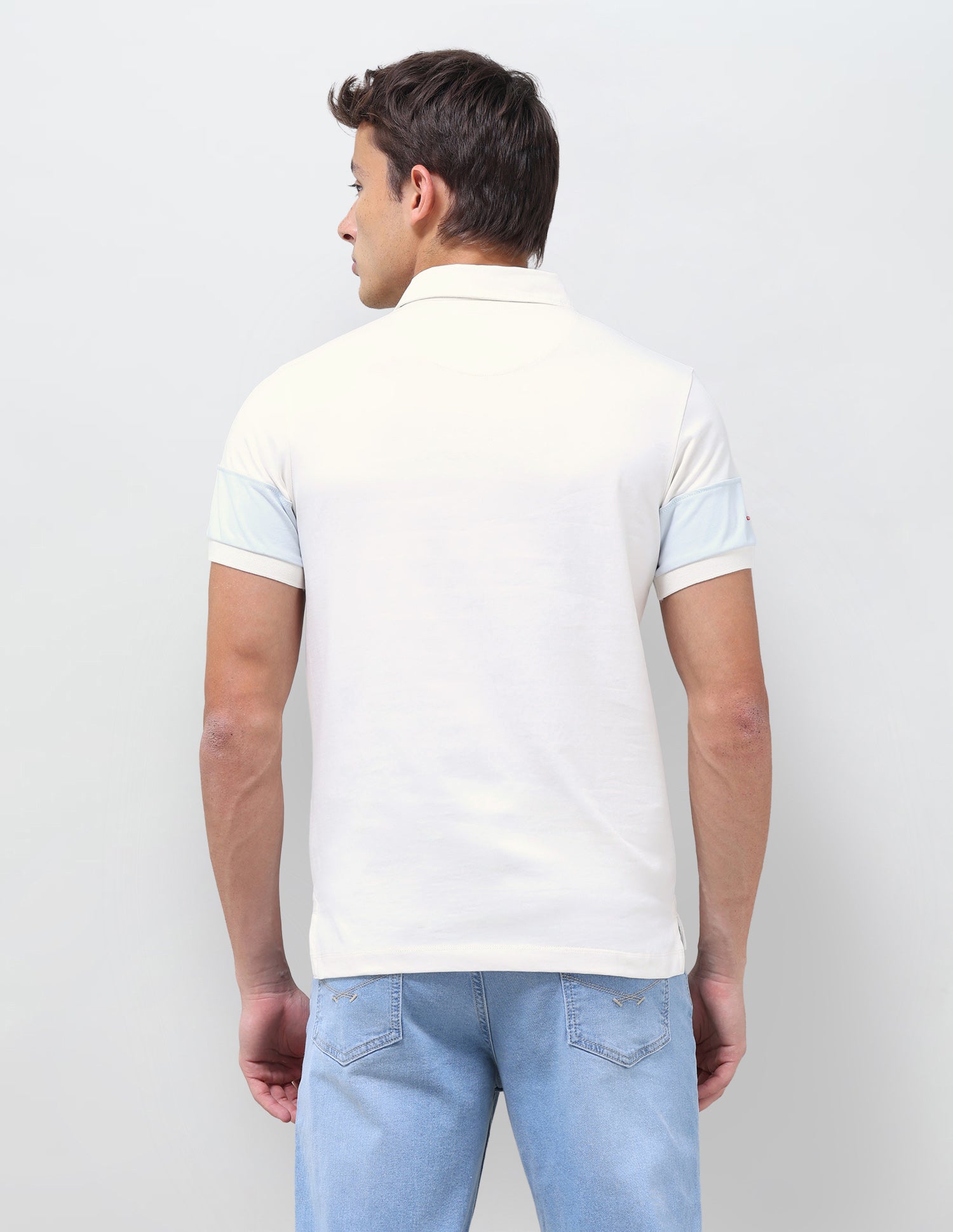 Colourblocked Slim Fit Polo Shirt Light Blue - U.S. Polo Assn. India | Large