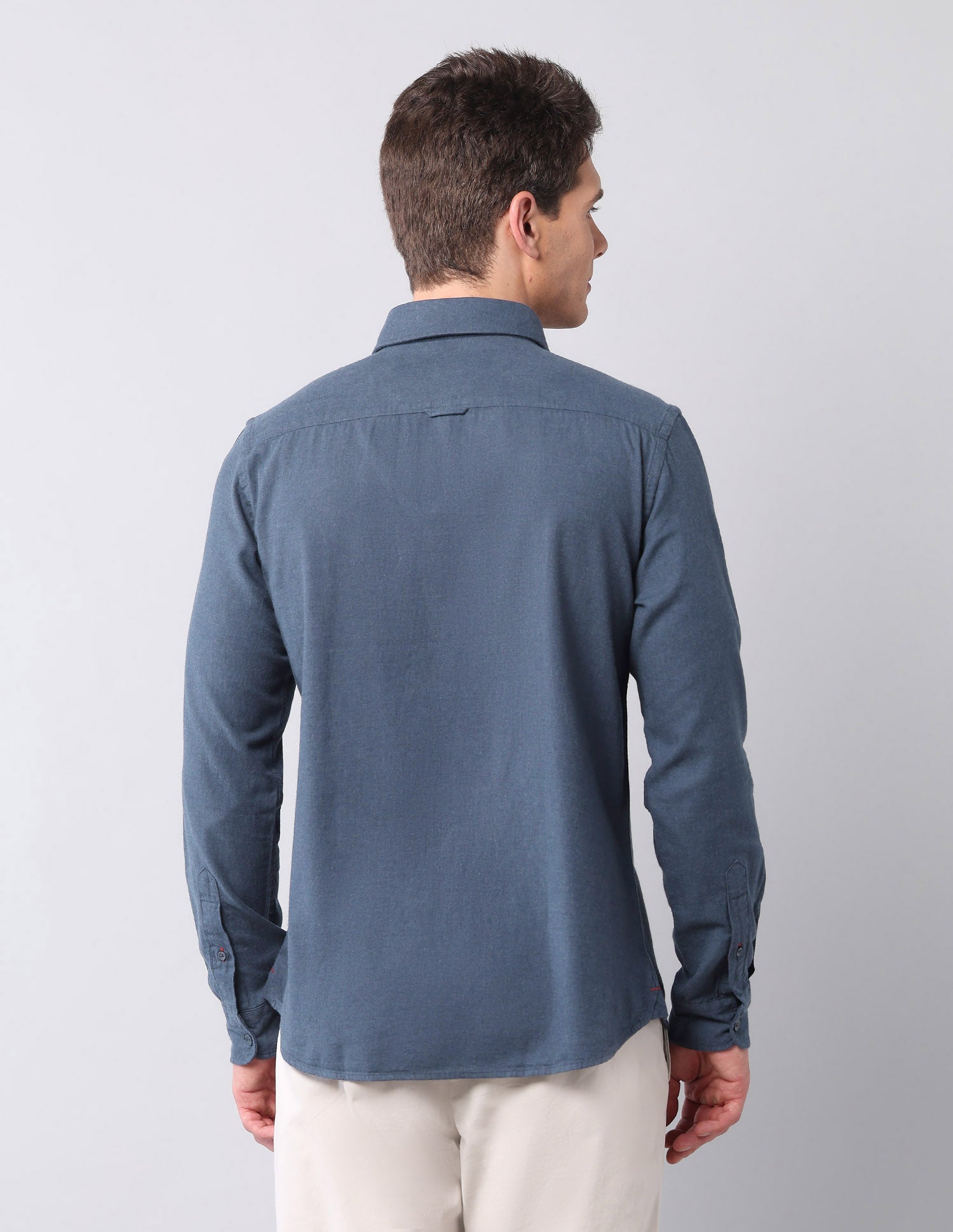 Regular Fit Pure Cotton Shirt Dark Blue - U.S. Polo Assn. India | Large