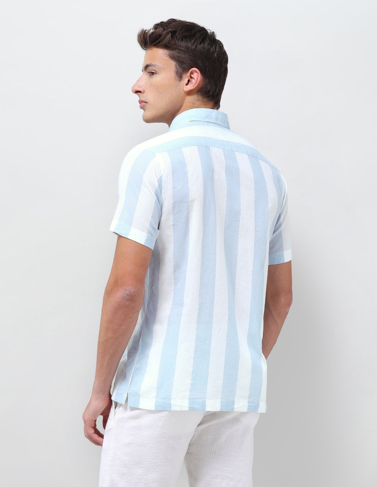 Vertical Striped Regular Fit Shirt Teal - U.S. Polo Assn. India | Large