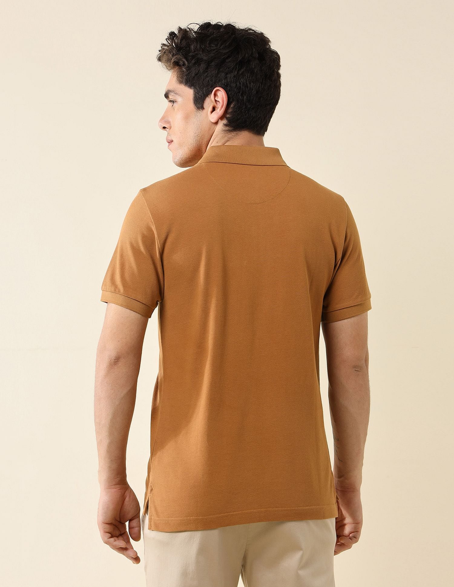 Pure Cotton Slim Fit Polo Shirt Brown - U.S. Polo Assn. India | Large