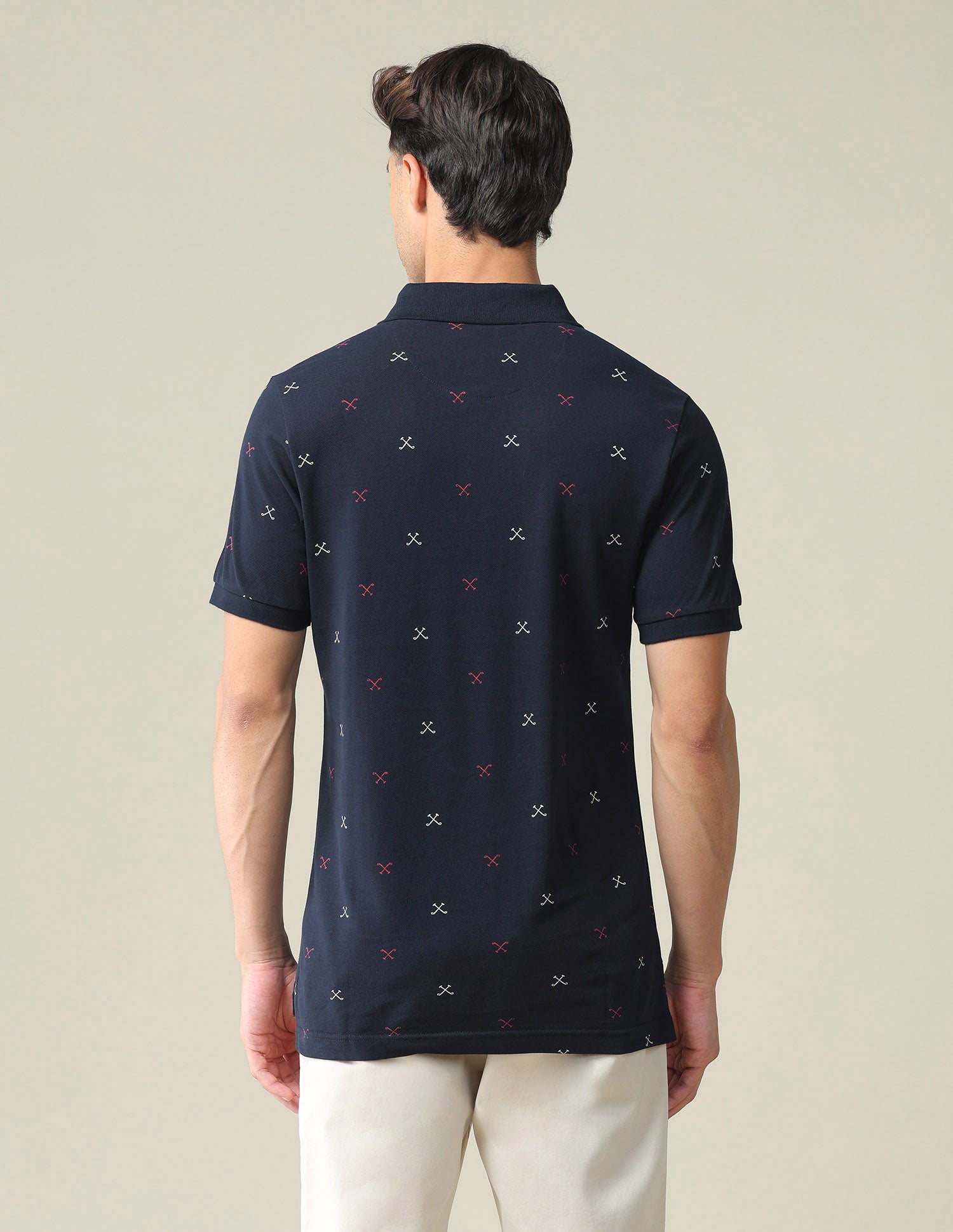 All Over Brand Print Polo Shirt Navy - U.S. POLO ASSN. | Large