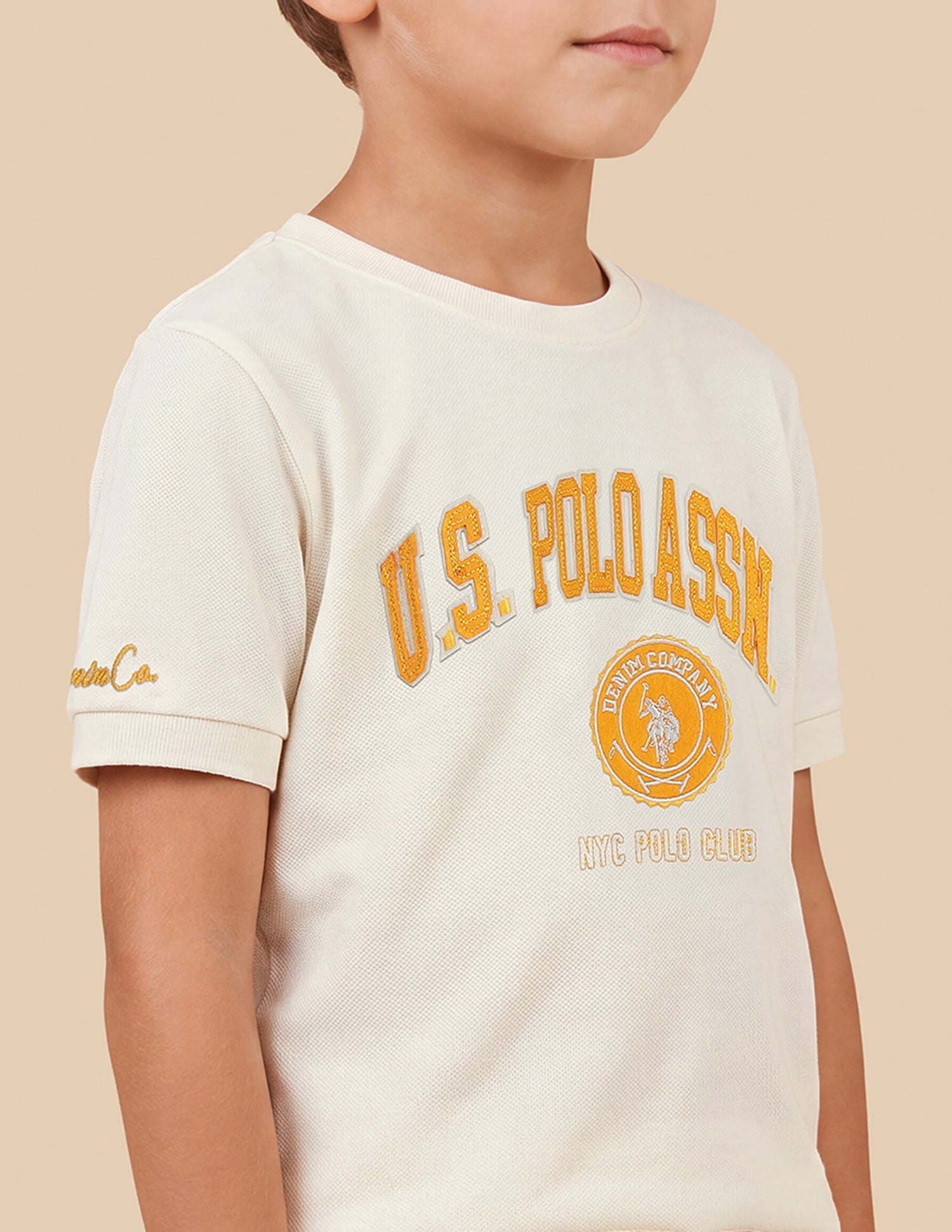Brand Applique Regular Fit T-Shirt White - U.S. Polo Assn. India | Large