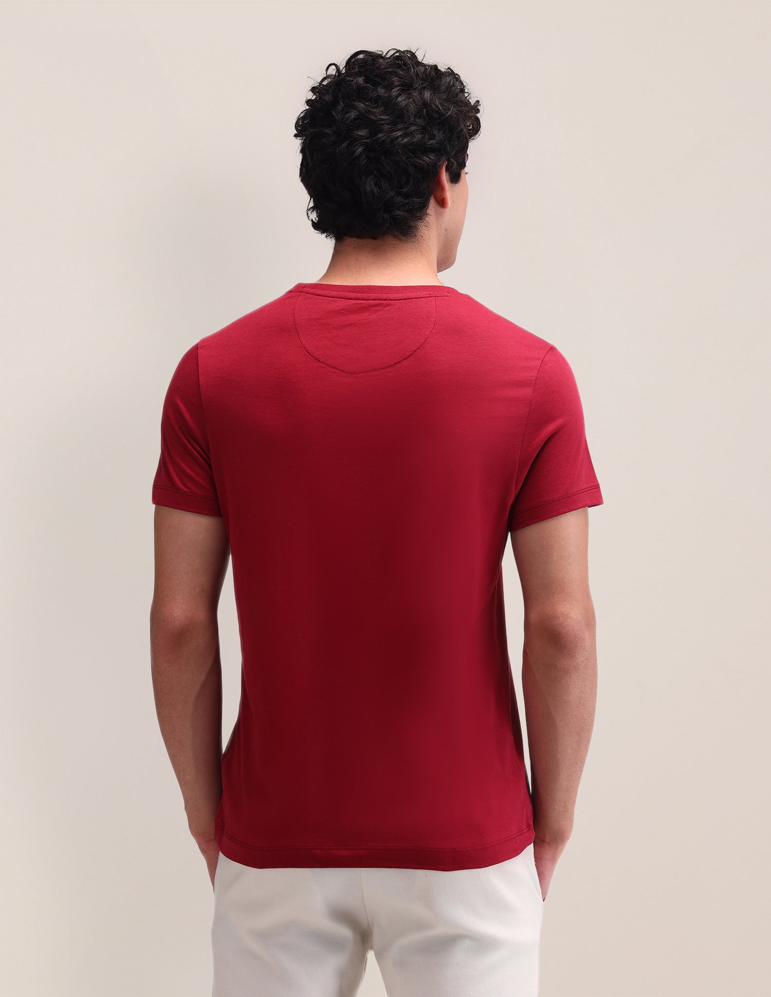 Brand Printed Cotton T-Shirt Maroon - U.S. Polo Assn. India | Large