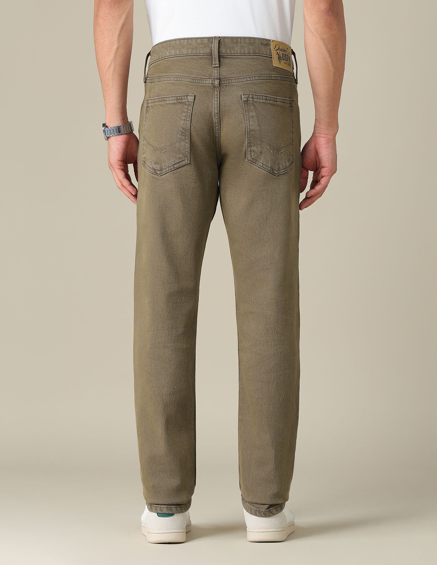 Brandon Slim Tapered Fit Brown Jeans Brown - U.S. POLO ASSN. | Large