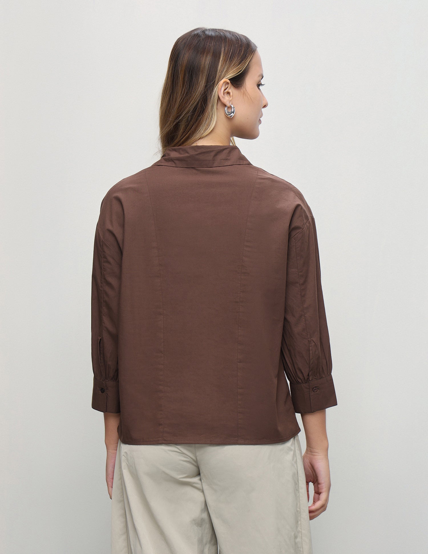 Solid Relaxed Fit Shirt Brown - U.S. Polo Assn. India | Large