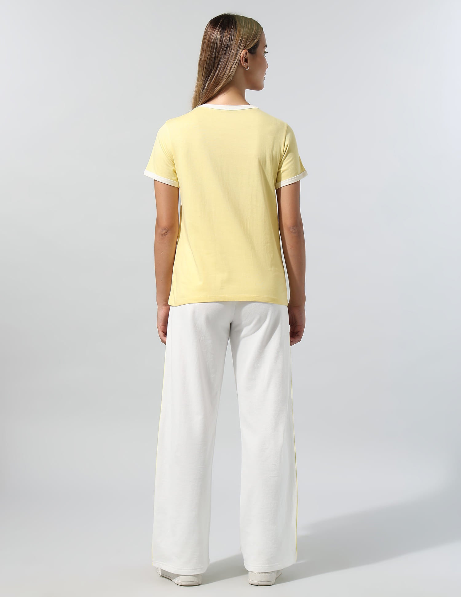 Relaxed Fit T-Shirt With Wide Leg Pants Yellow - U.S. Polo Assn. India | Large