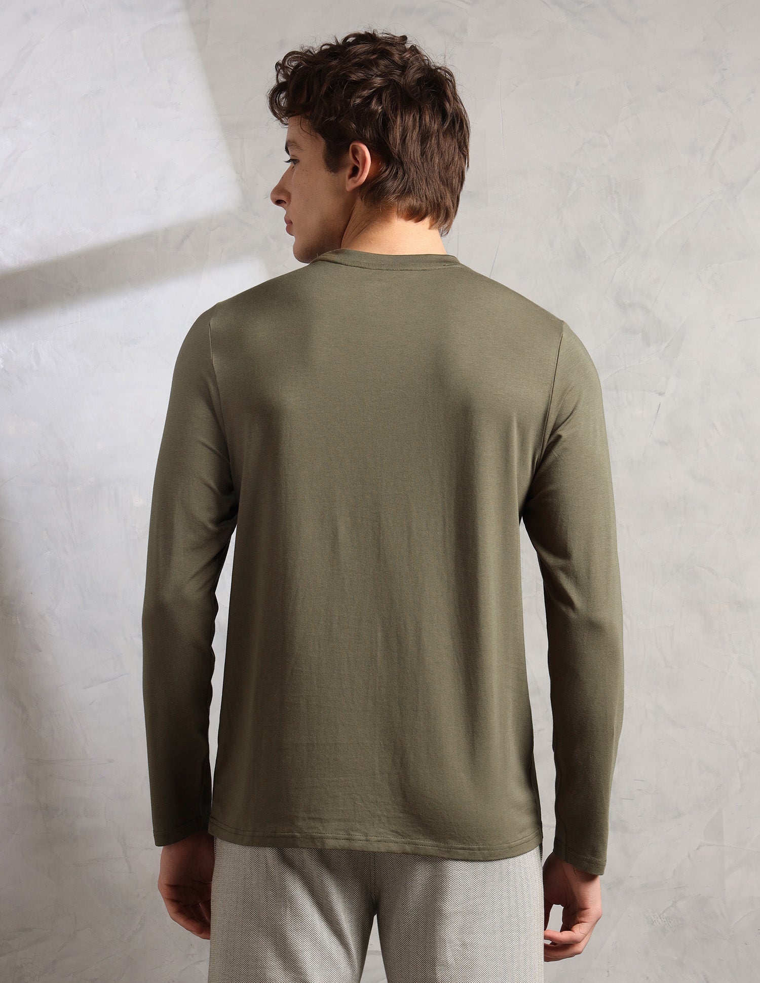 Brethable Full Sleeve PE006-PL Lounge T-Shirt - Pack Of 1 Ivy Green - U.S. Polo Assn. India | Large