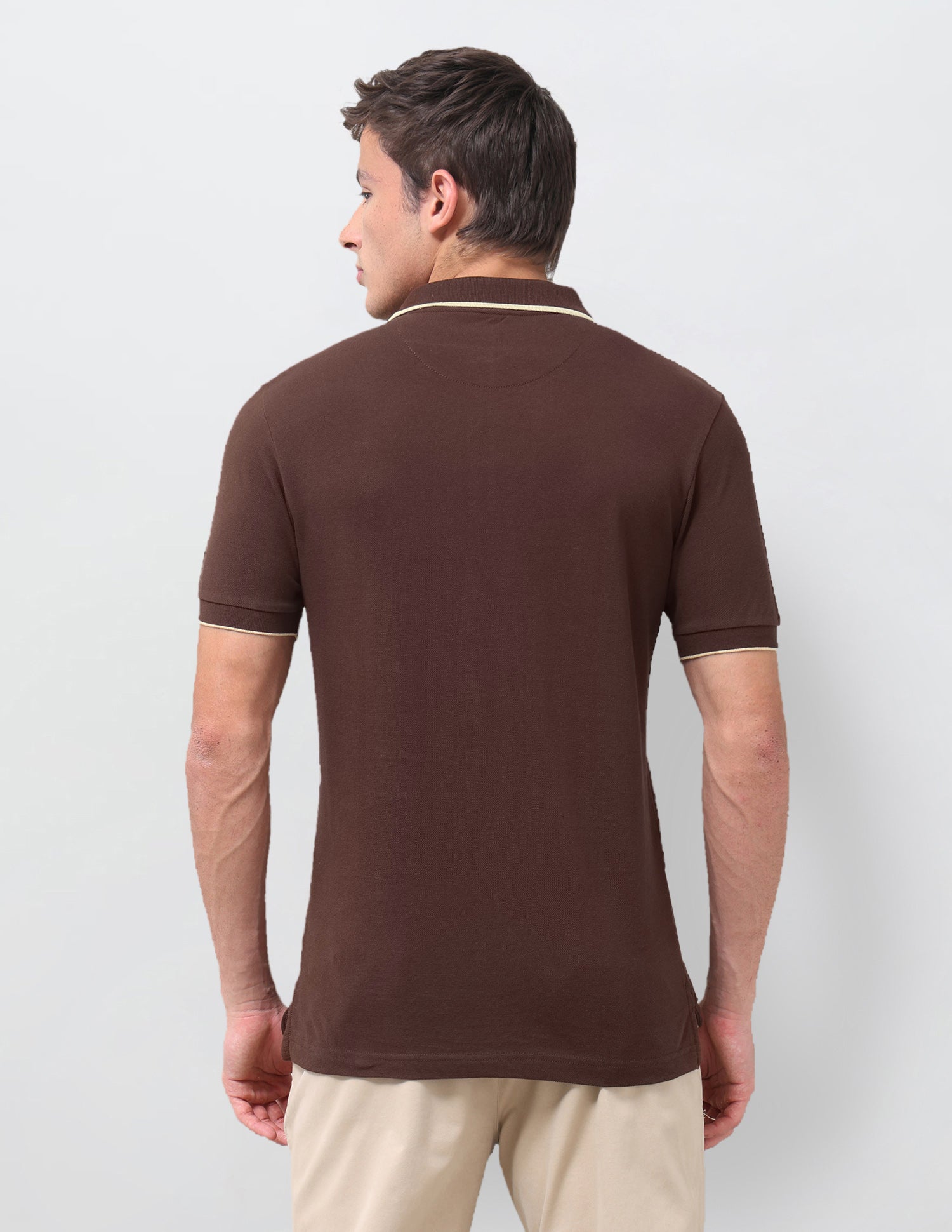 Solid Regular Fit Polo Shirt Dark Brown - U.S. Polo Assn. India | Large