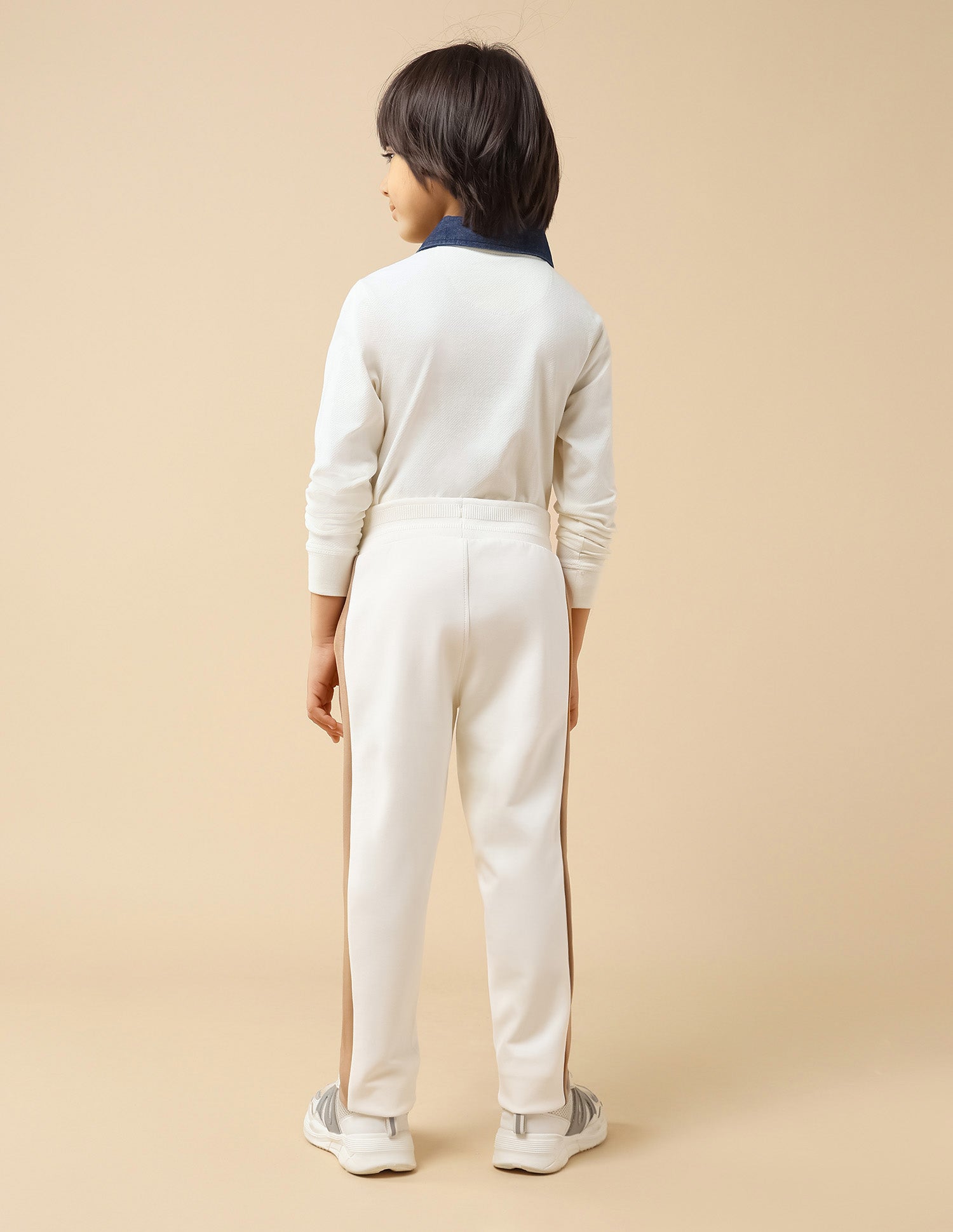 Boys Solid Regular Fit Trackpant Off White - U.S. POLO ASSN. | Large