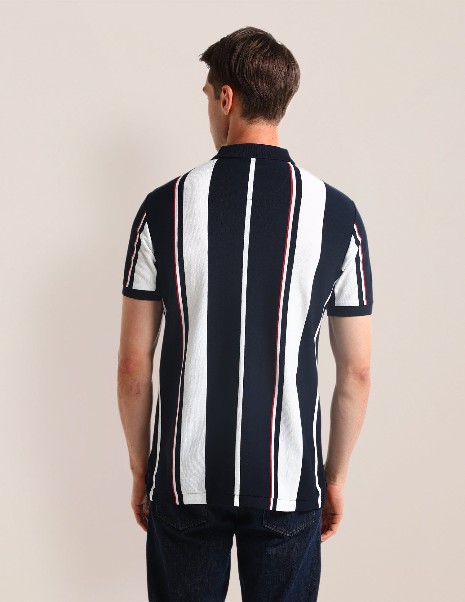 Vertical Striped Slim Fit Polo Shirt Navy - U.S. POLO ASSN. | Large