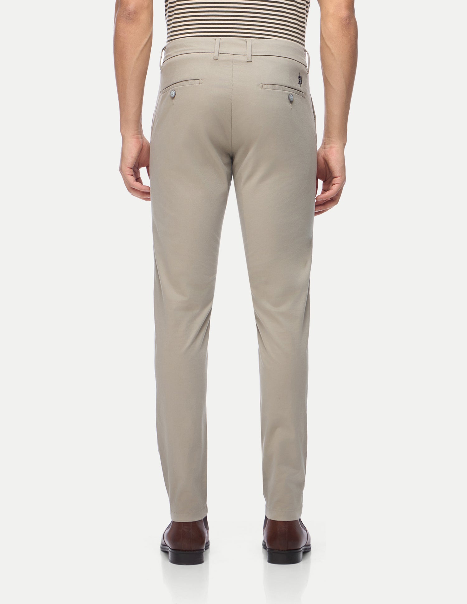 Austin Trim Regular Fit Twill Trousers Light Khaki - U.S. Polo Assn. India | Large
