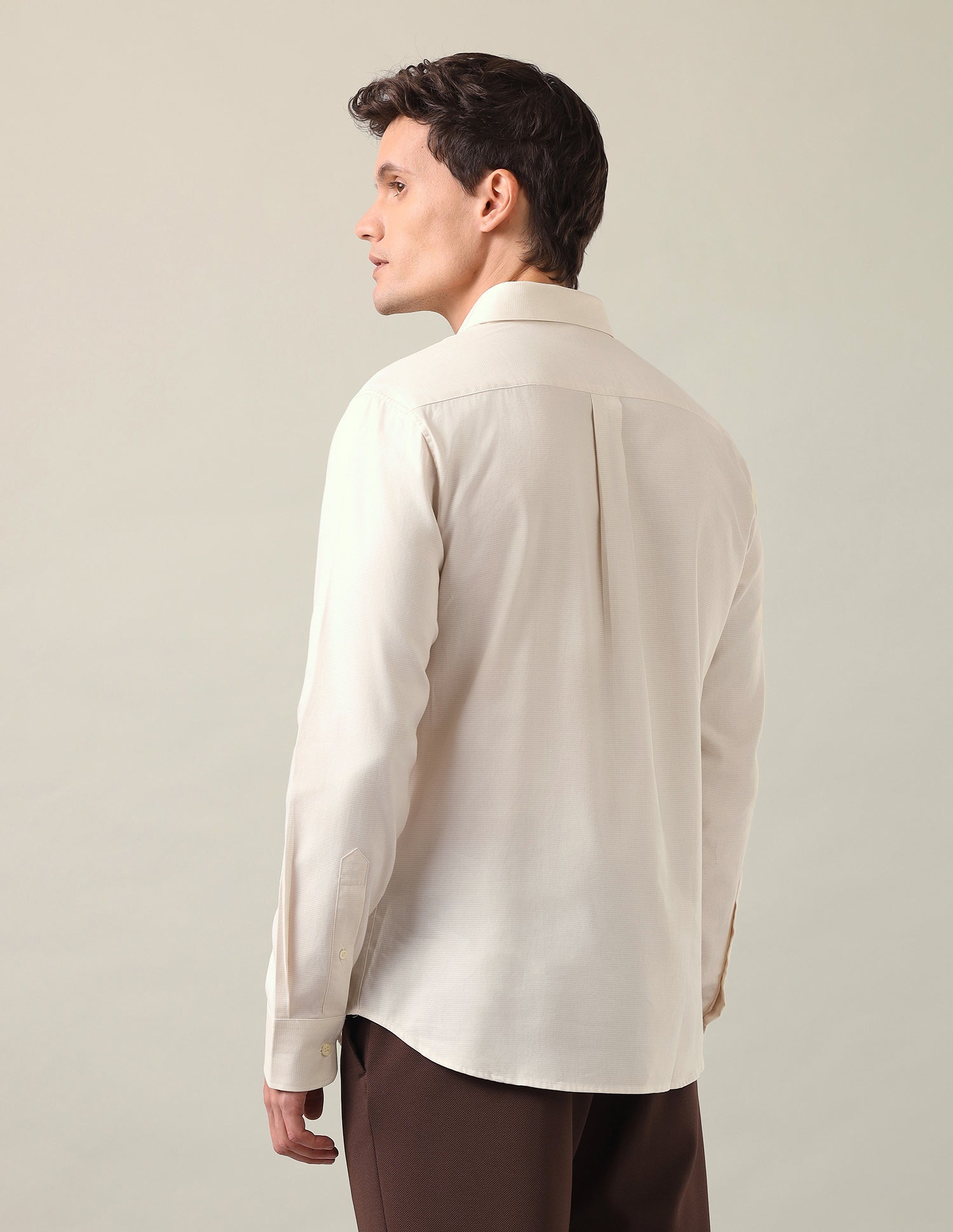 Textured Dobby Shirt Ivory - U.S. Polo Assn. India | Large