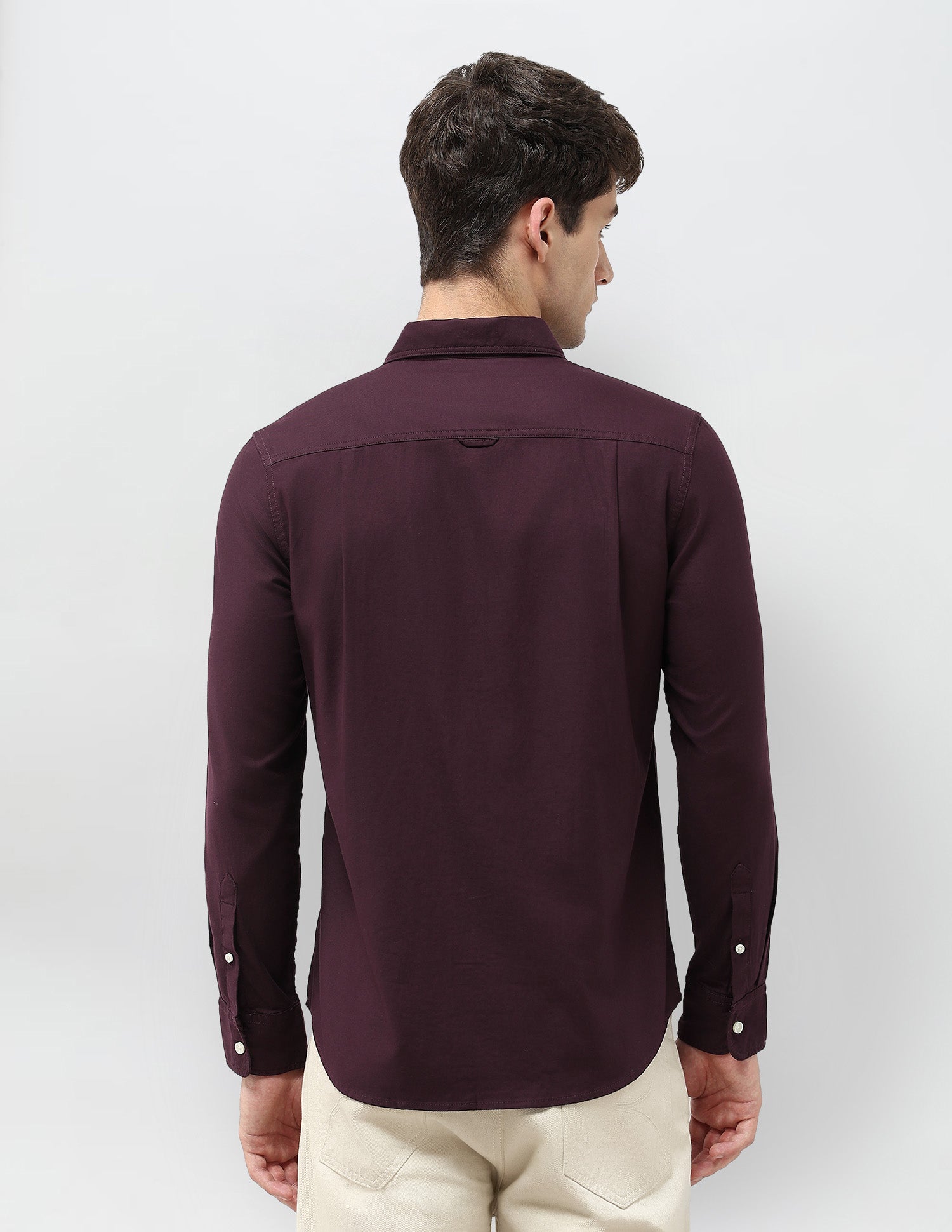 Solid Regular Fit Twill Shirt Burgundy - U.S. POLO ASSN. | Large