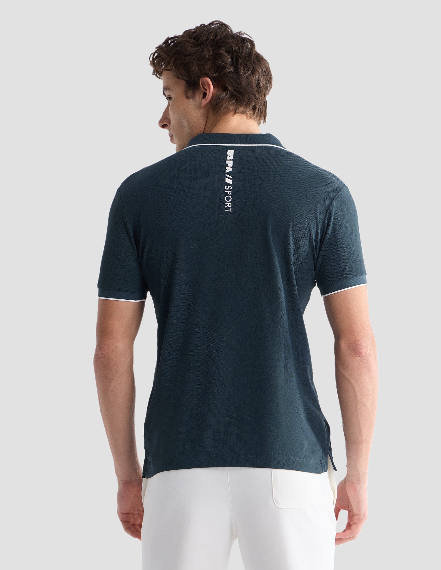 Solid Slim Fit Active Polo Shirt Teal - U.S. Polo Assn. India | Large