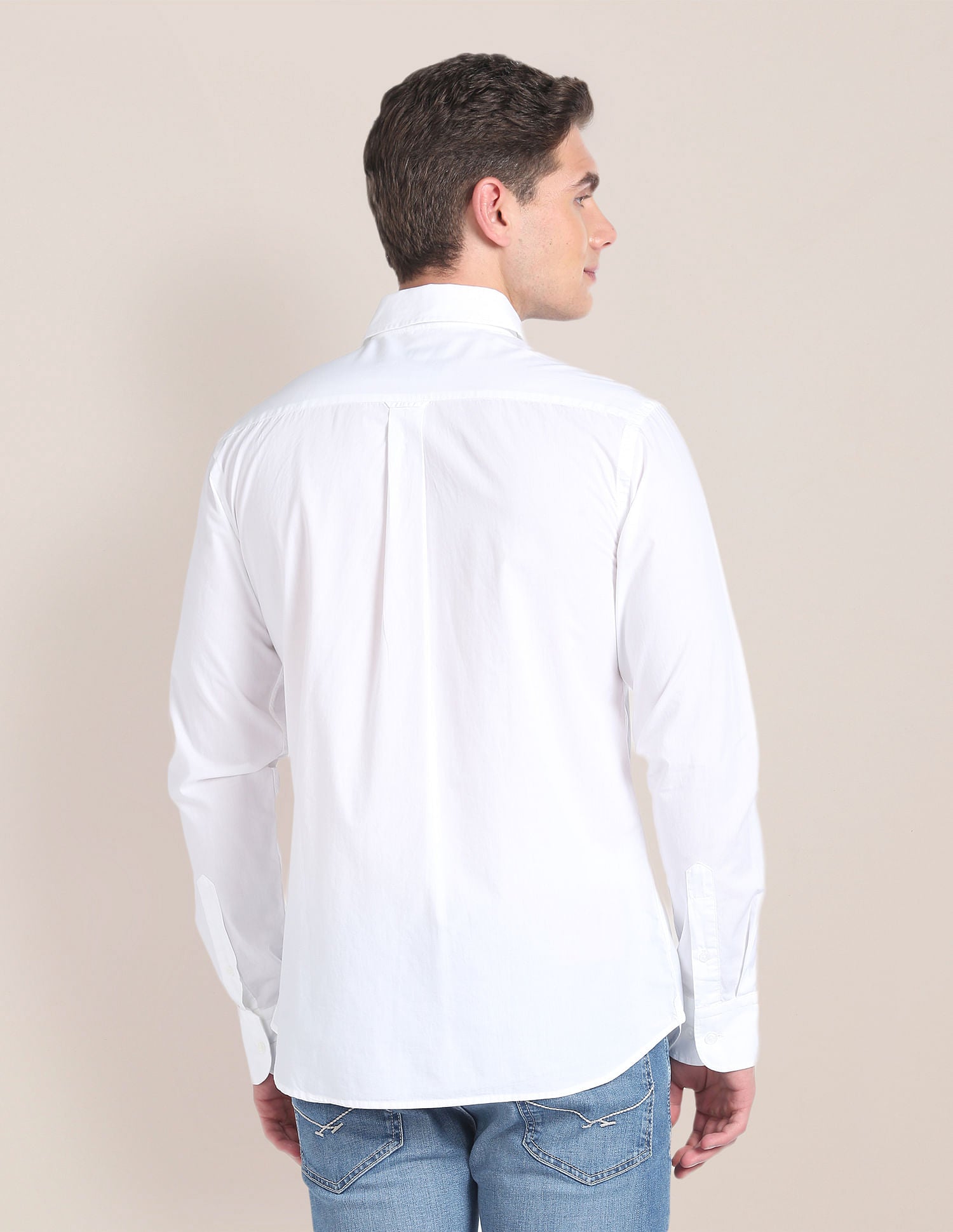 Vertical Stripe Cotton Shirt White - U.S. POLO ASSN. | Large