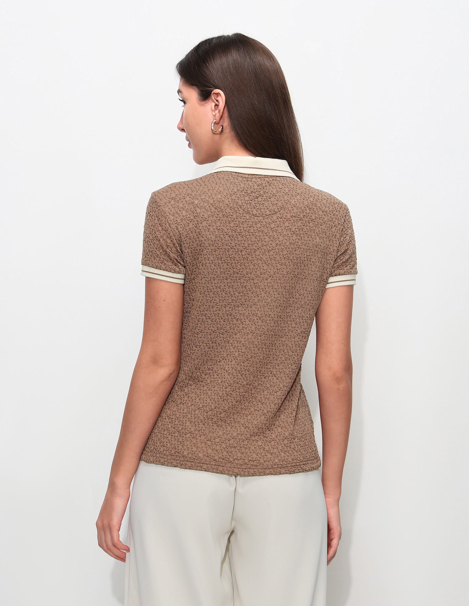 Regular Fit Textured Polo Shirt Dark Brown - U.S. Polo Assn. India | Large