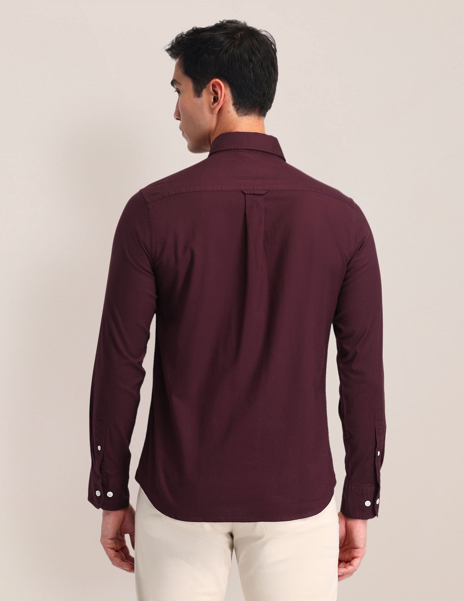 Button Down Collar Tailored Fit Shirt Maroon - U.S. Polo Assn. India | Large