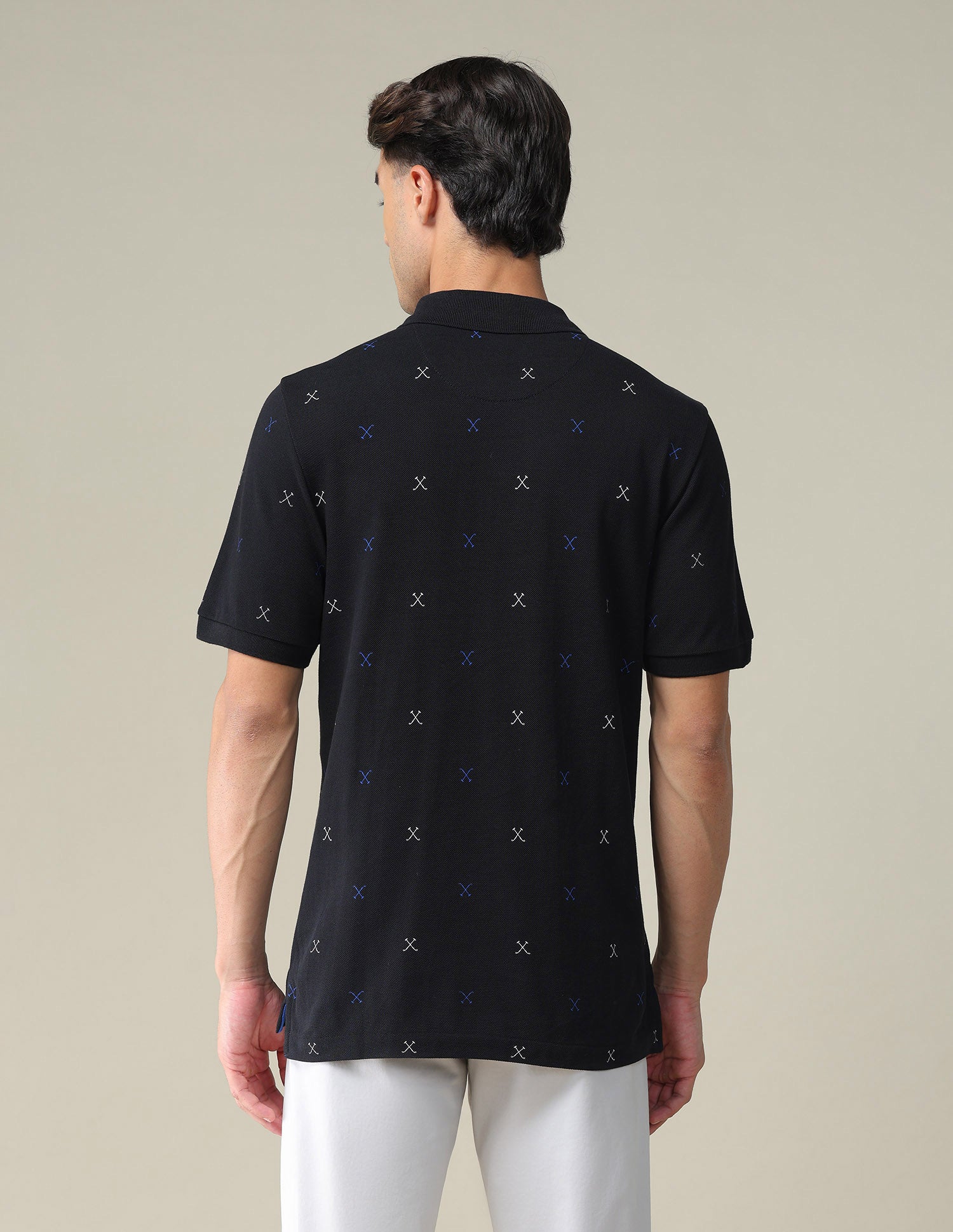 All Over Brand Print Polo Shirt Black - U.S. POLO ASSN. | Large