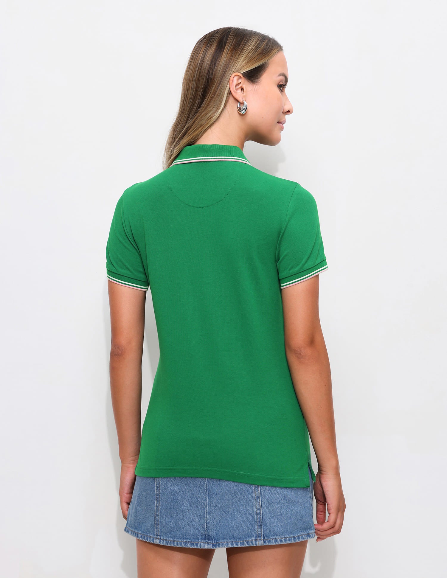 Tipped Collar Regular Fit Polo Shirt Green - U.S. Polo Assn. India | Large
